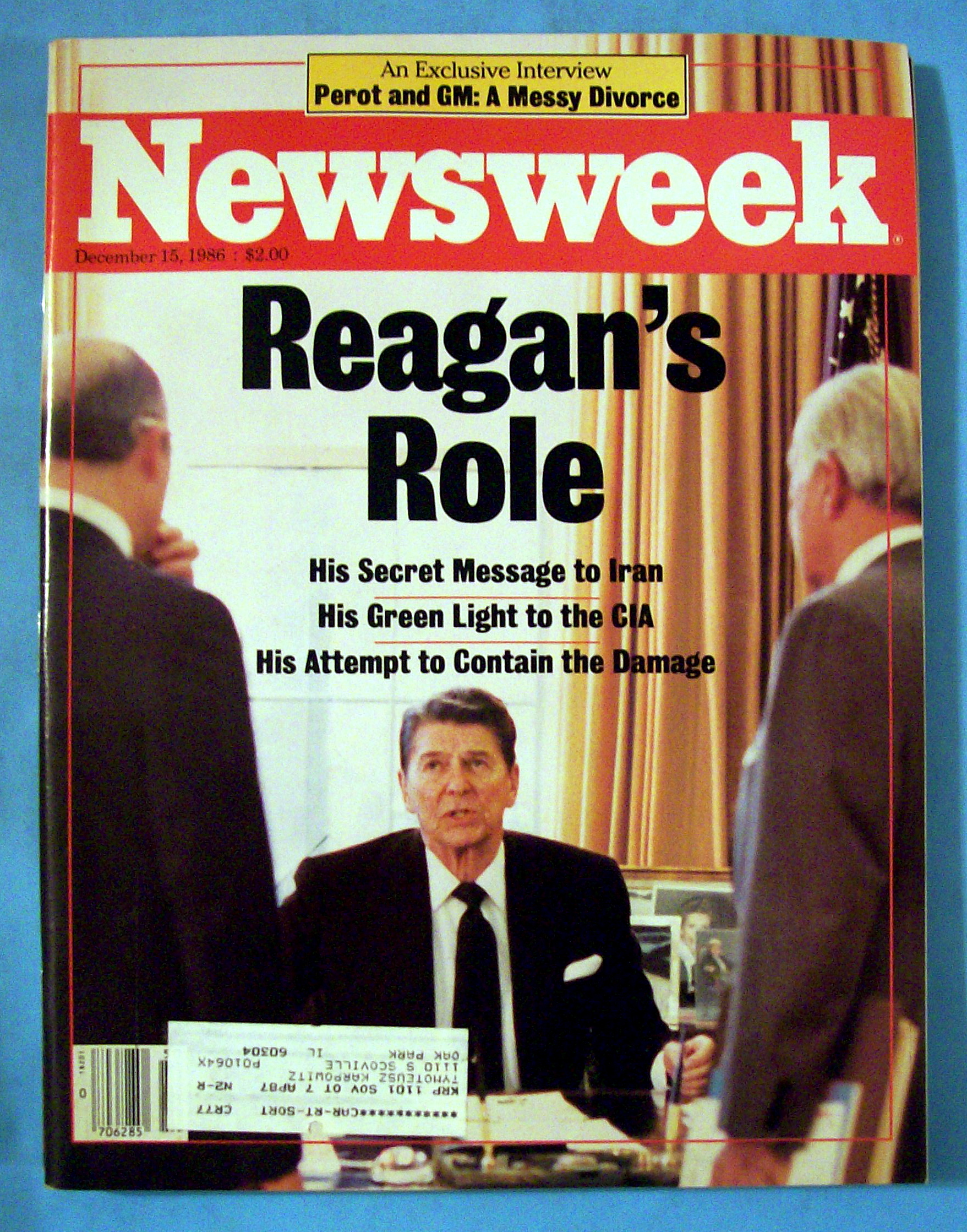 Newsweek Magazine - December 15, 1986 - Reagan's Role