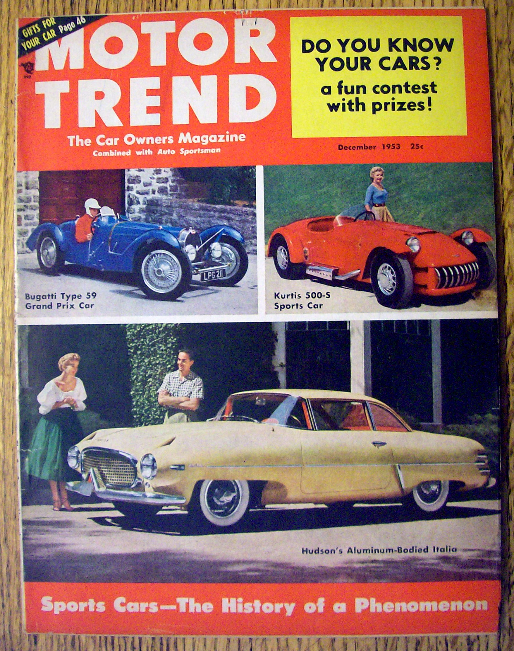 Motor Trend Magazine December 1953 Sports Cars