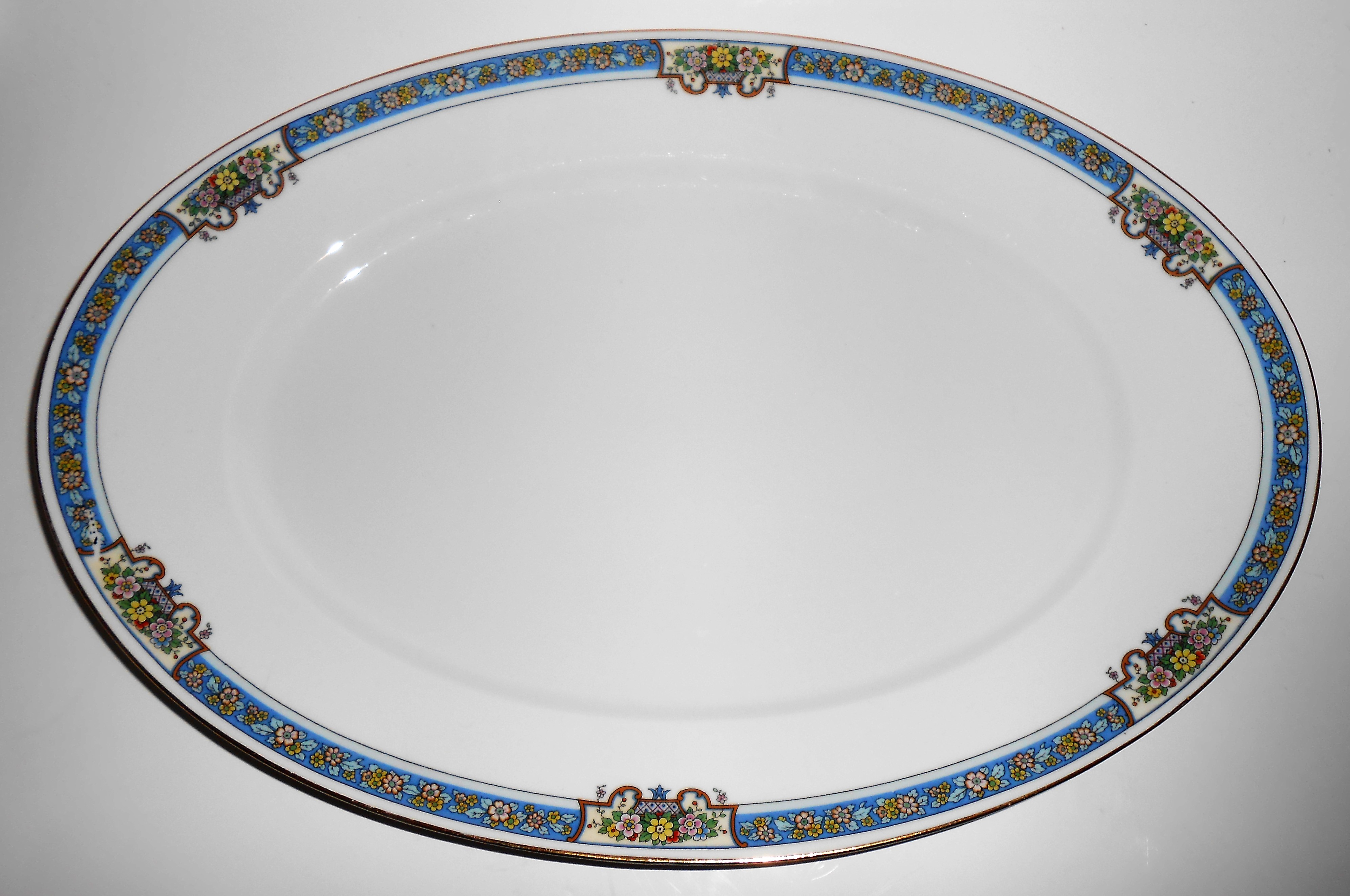 Thomas China Porcelain Trilby Floral w/Gold Blue Pl
