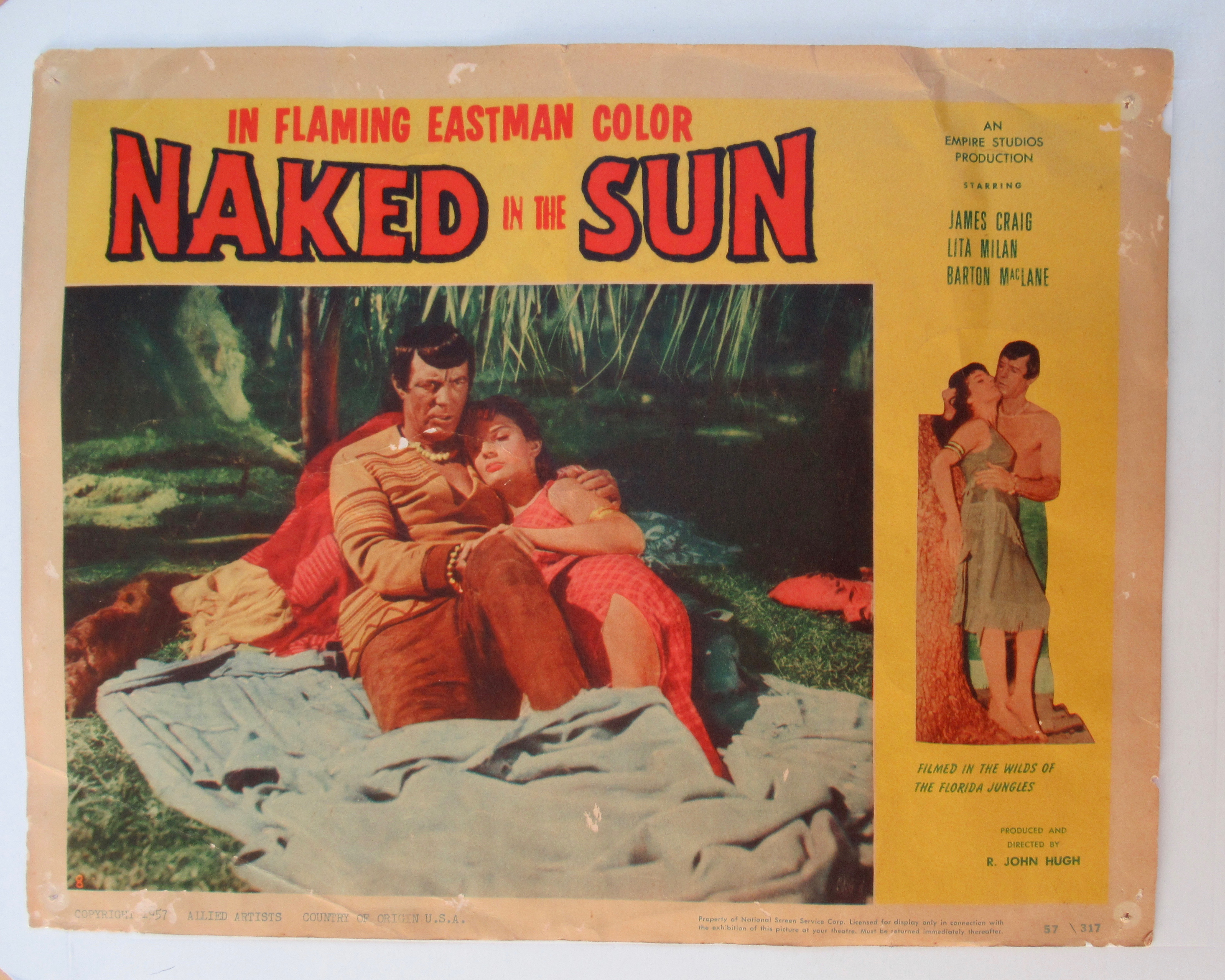 Naked In The Sun Lobby Card 1957 James Craig/Lita Milan