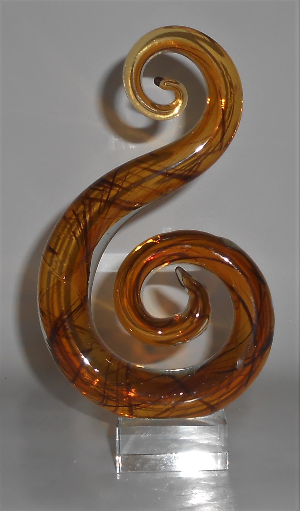 Murano Art Glass Amber Treble Clef