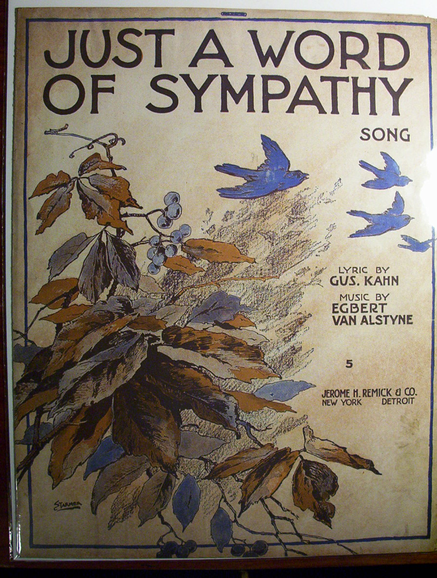Sheet Music Of 1916 Just A Word Of Sympathy Song