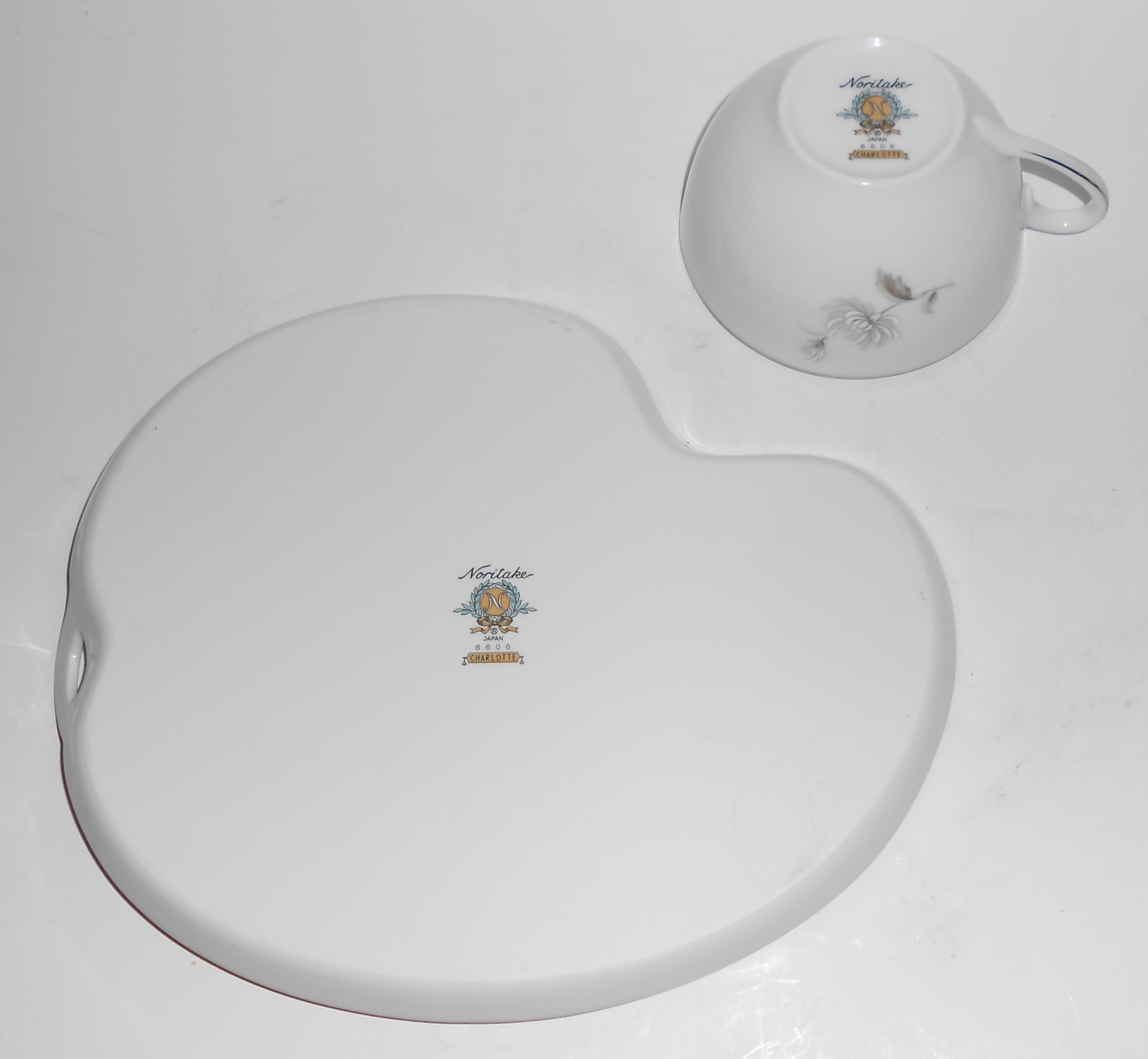 Noritake Porcelain China 6606 Charlotte w/Platinum Snac