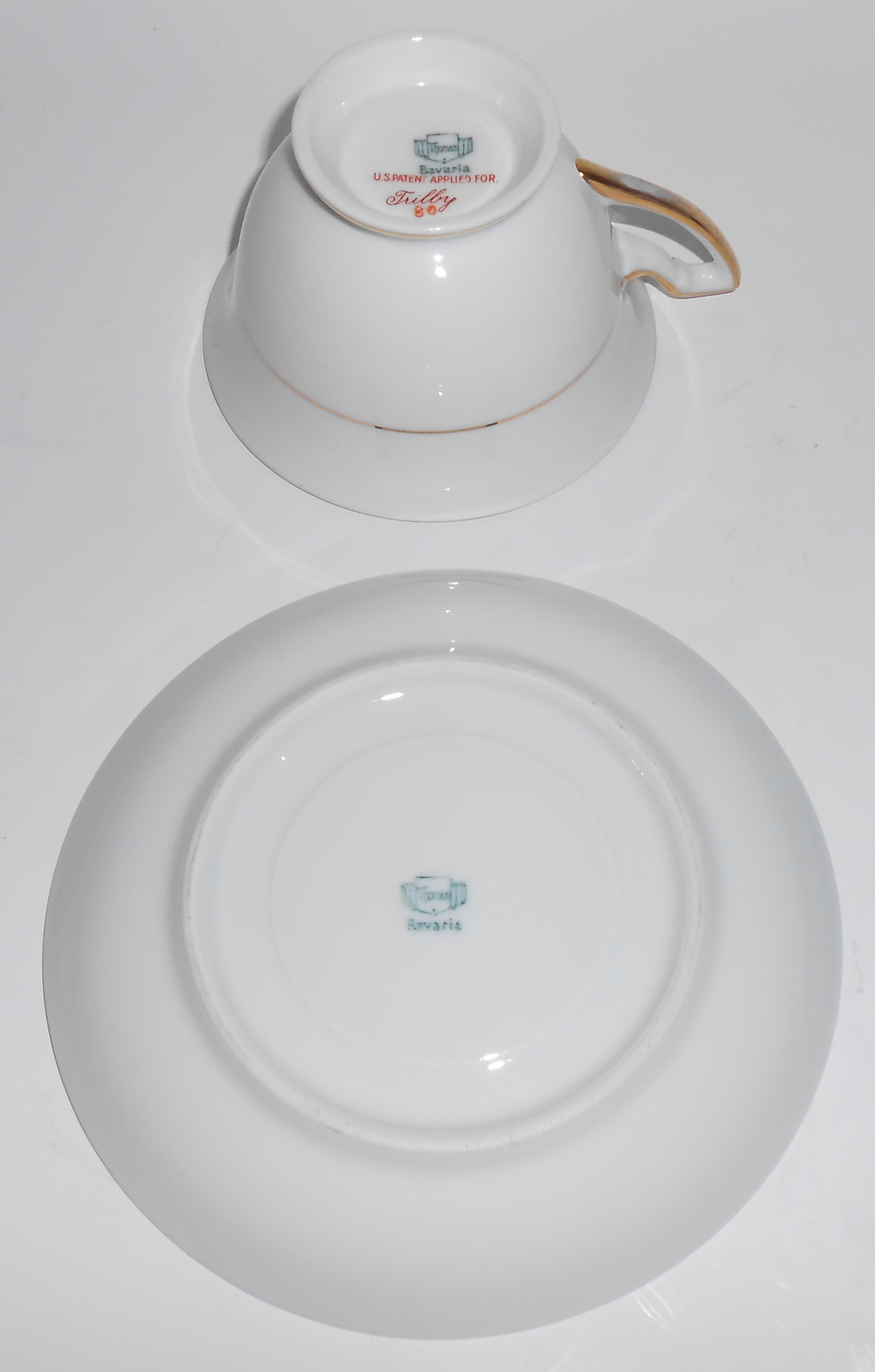 Thomas China Porcelain Trilby Floral w/Gold Blue Cup &