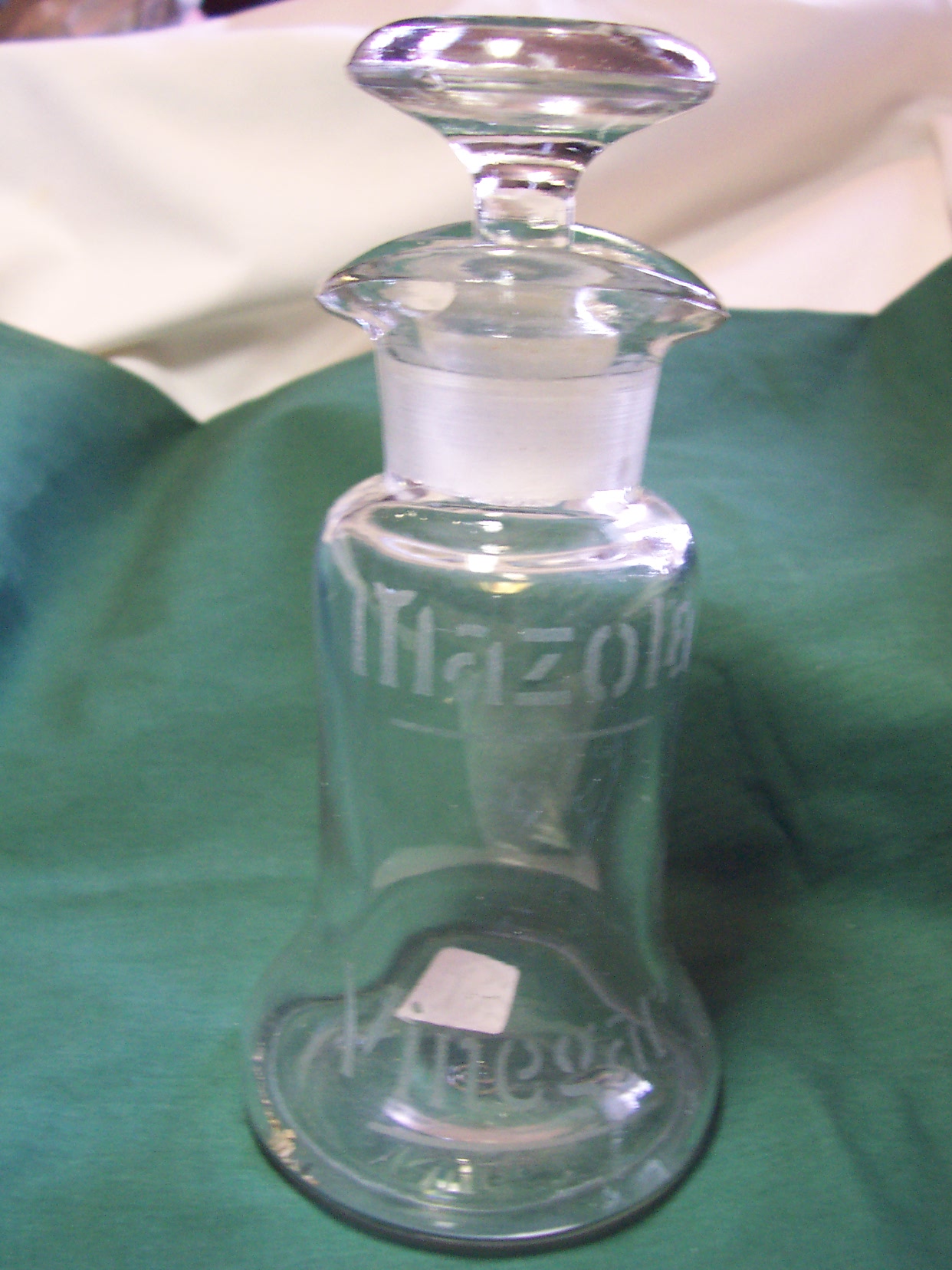 Antique Mazola Vinegar Bottle Acid Etched