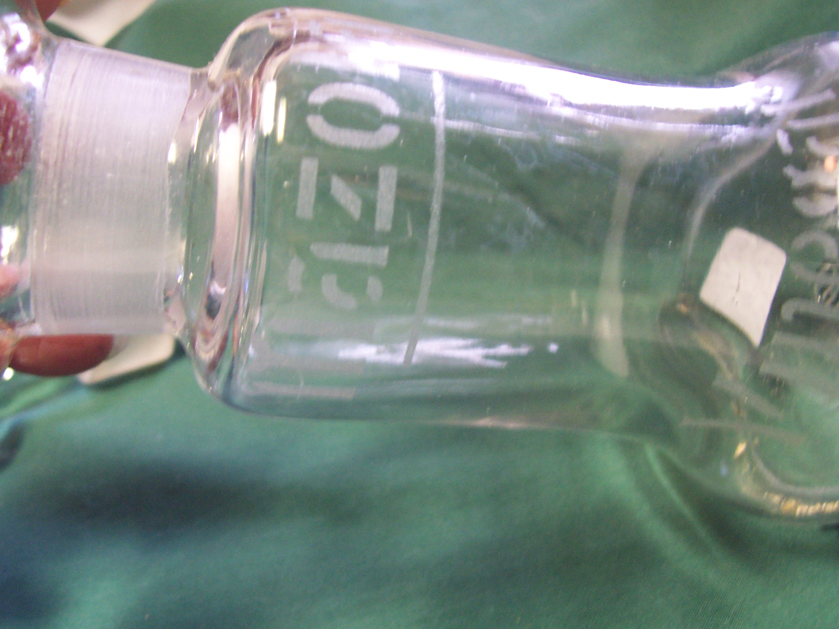 Antique Mazola Vinegar Bottle Acid Etched