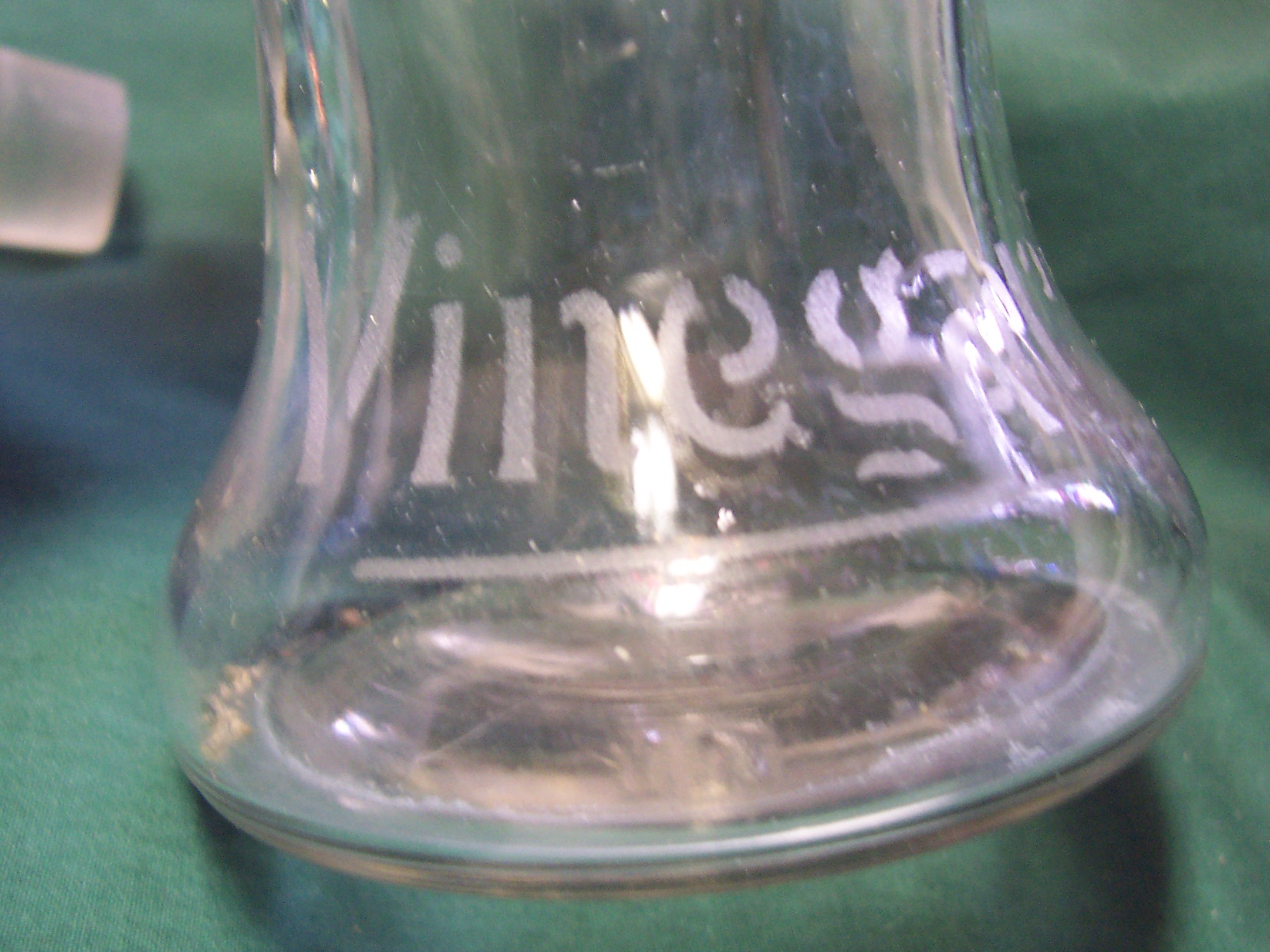 Antique Mazola Vinegar Bottle Acid Etched