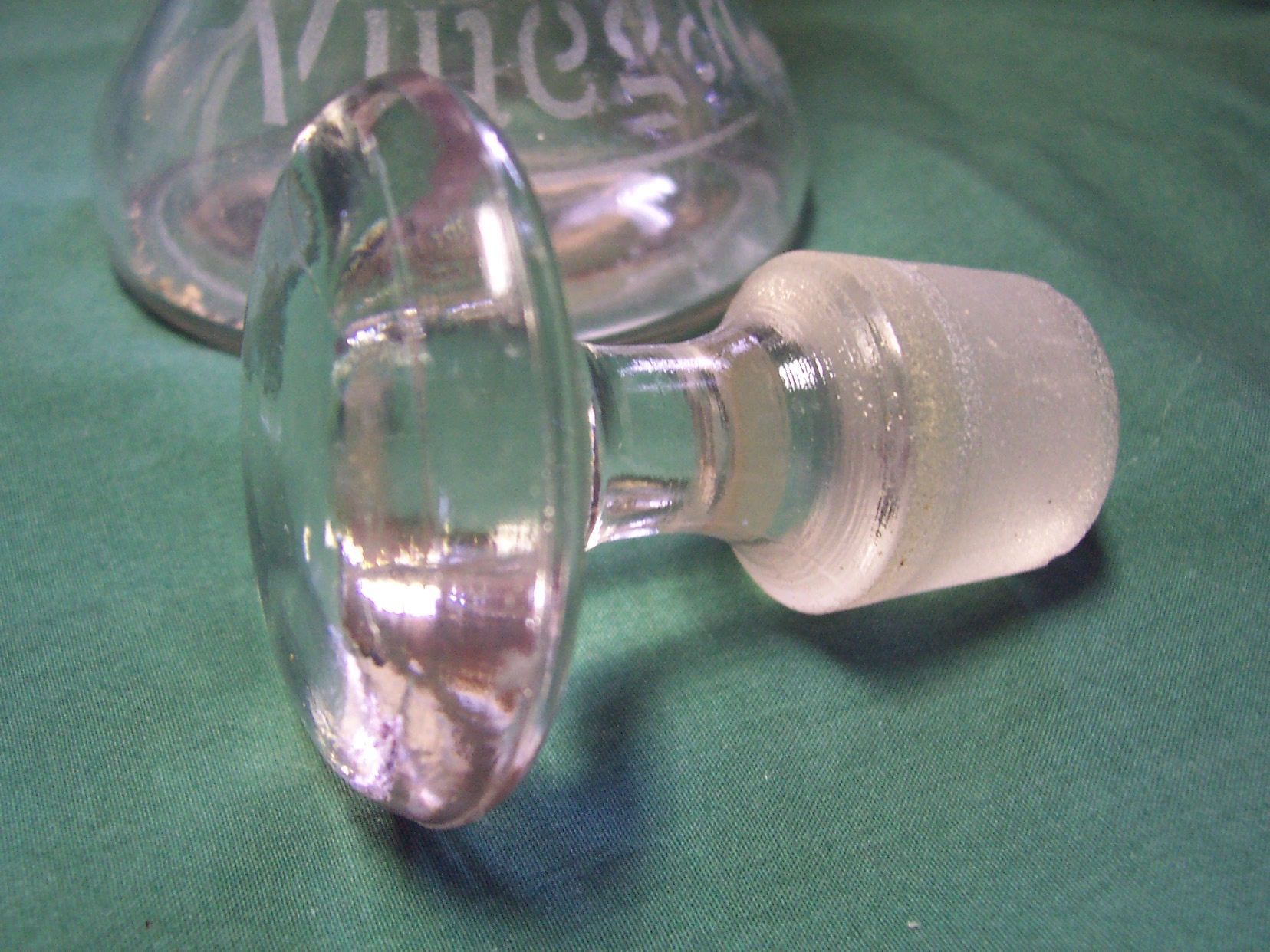 Antique Mazola Vinegar Bottle Acid Etched