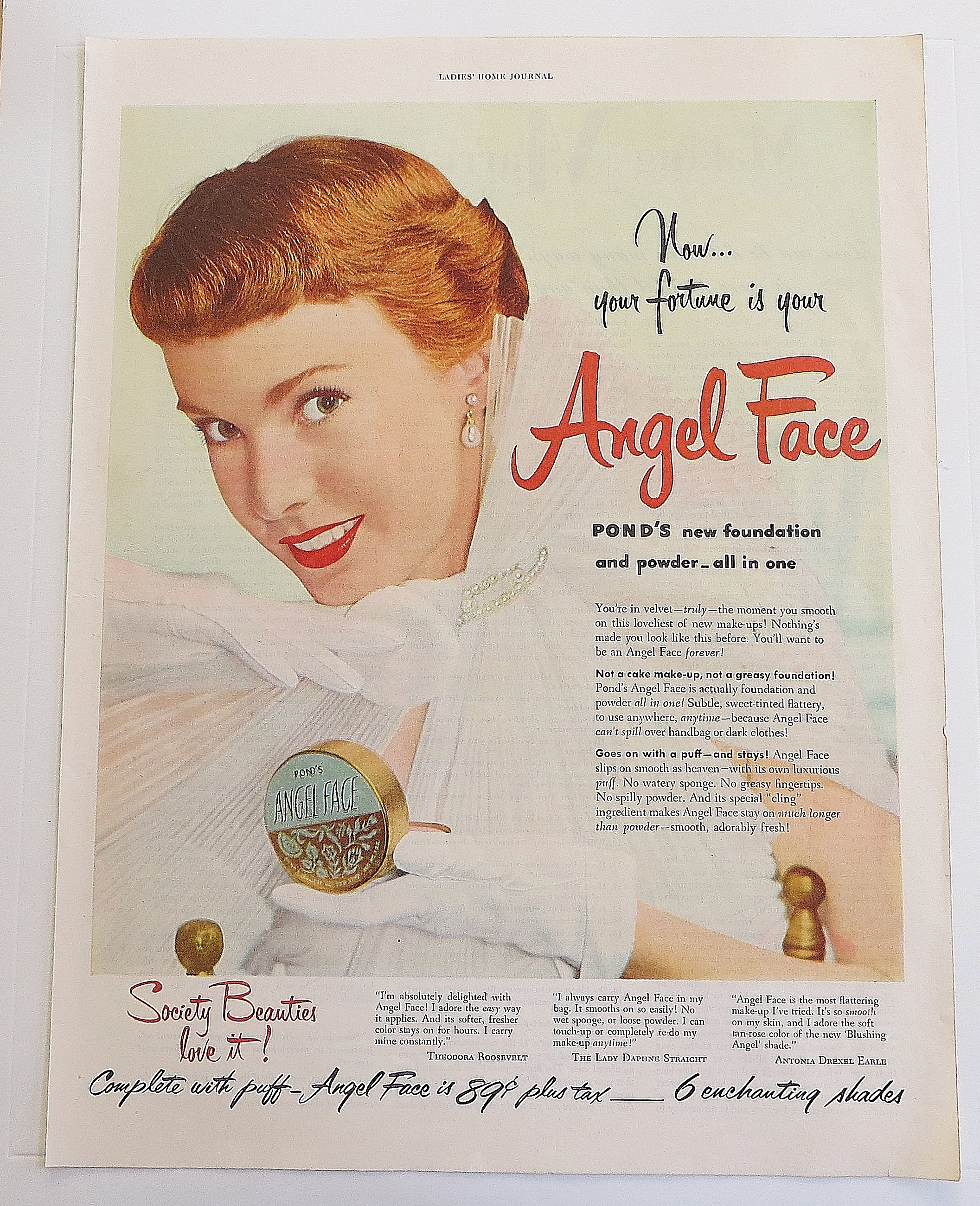1950 Pond's Angel Face With Lovely Woman