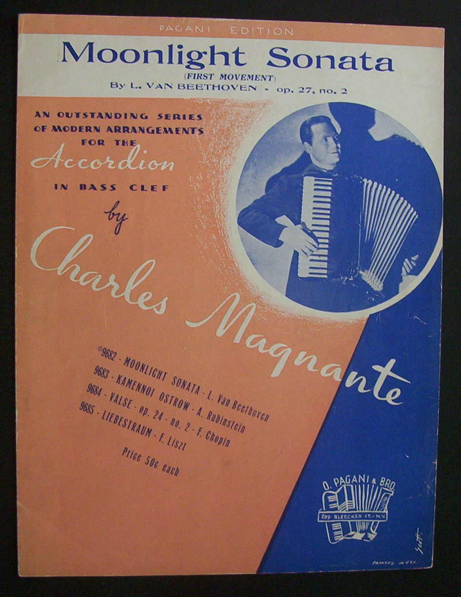 Sheet Music For 1938 Moonlight Sonata (First Movement)
