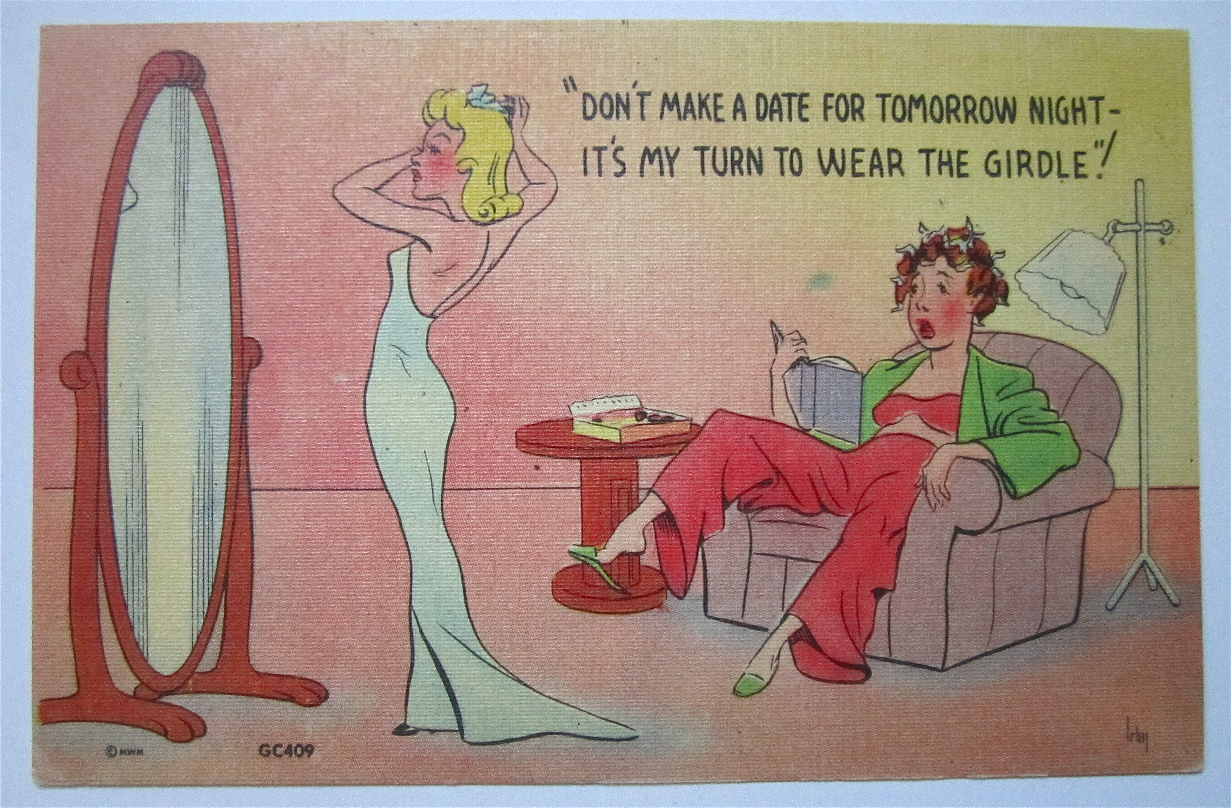 Woman Getting Ready For A Date Postcard