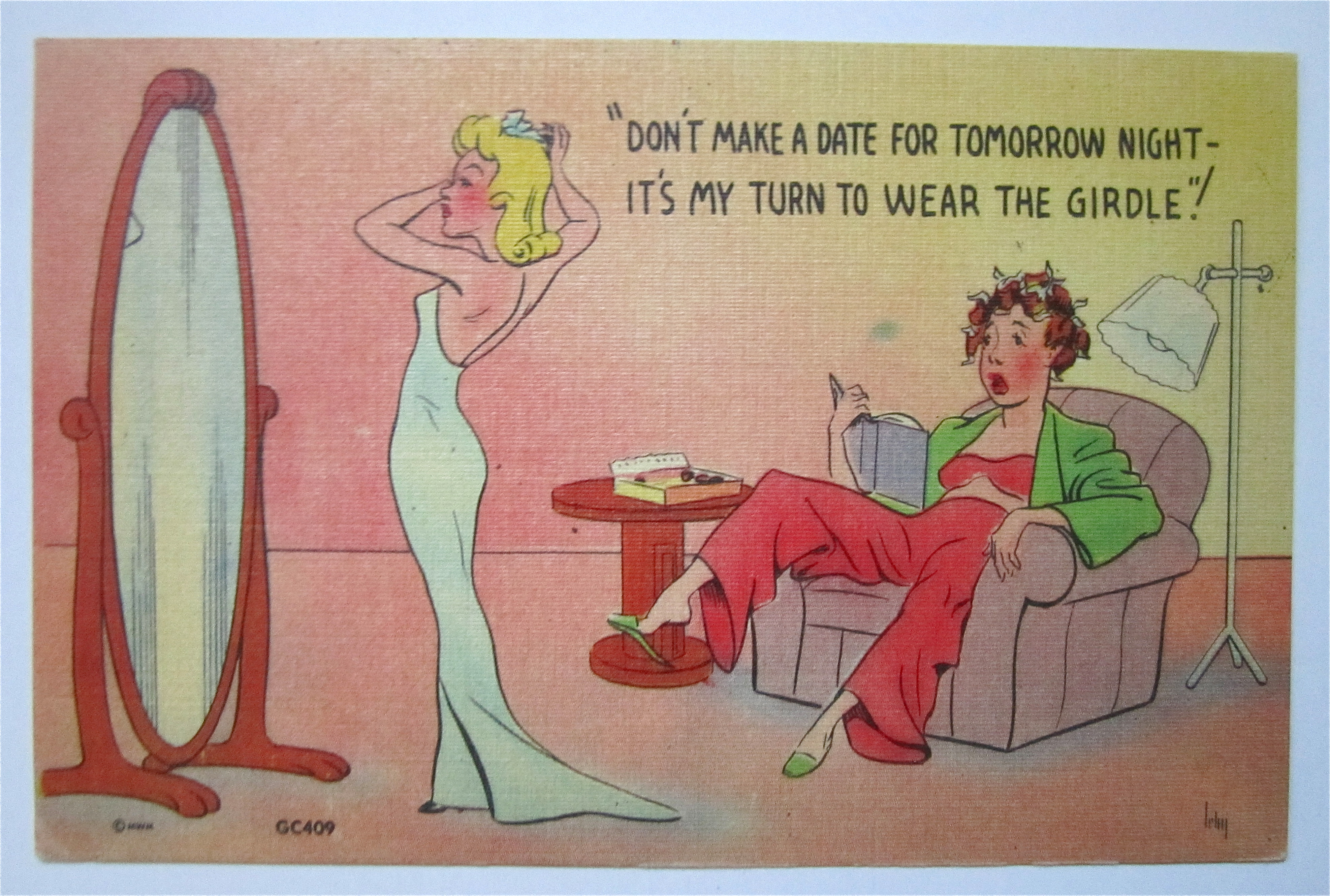Woman Getting Ready For A Date Postcard