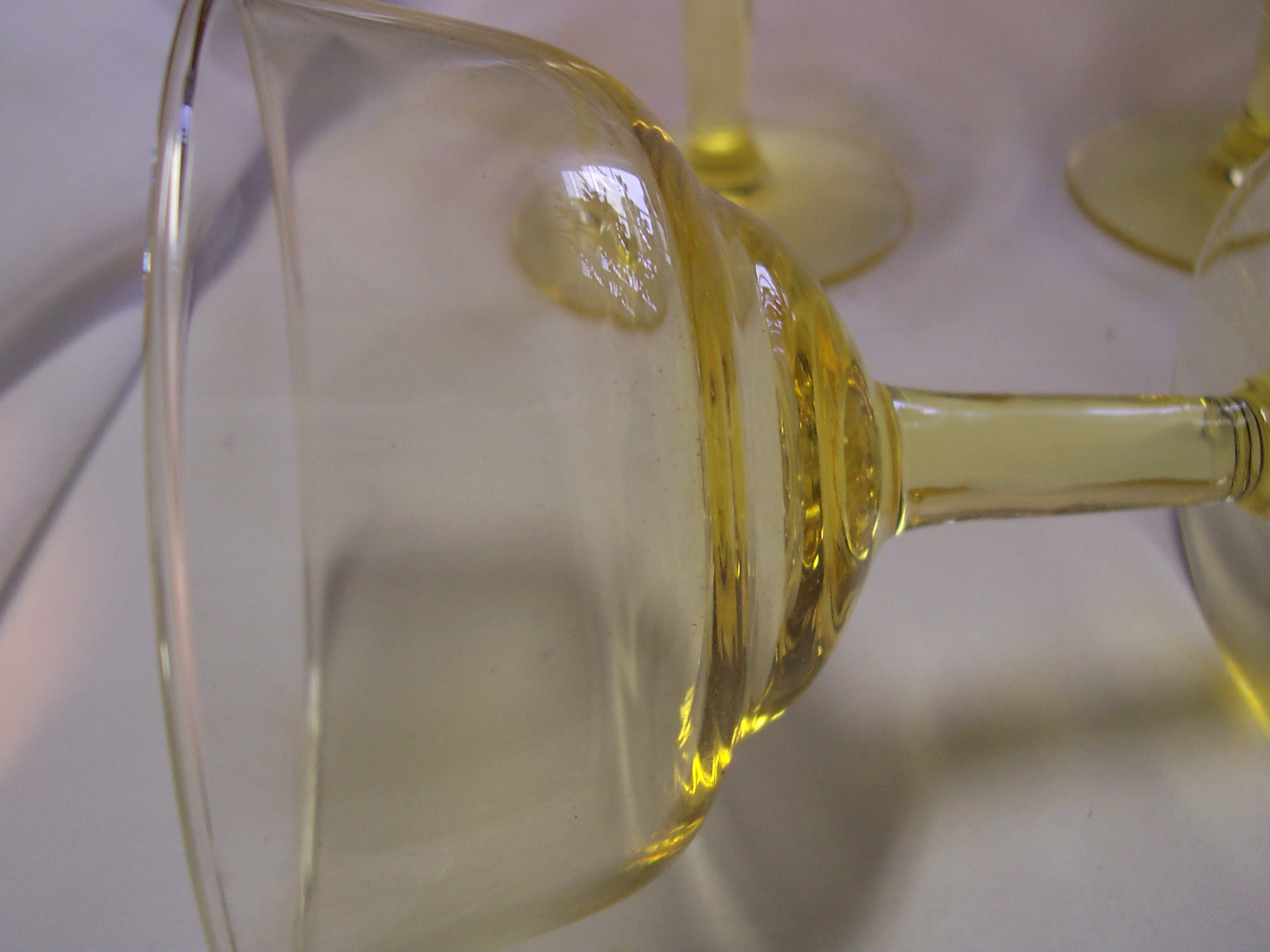 Yellow Champagne Stemmed Glasses Set of 3