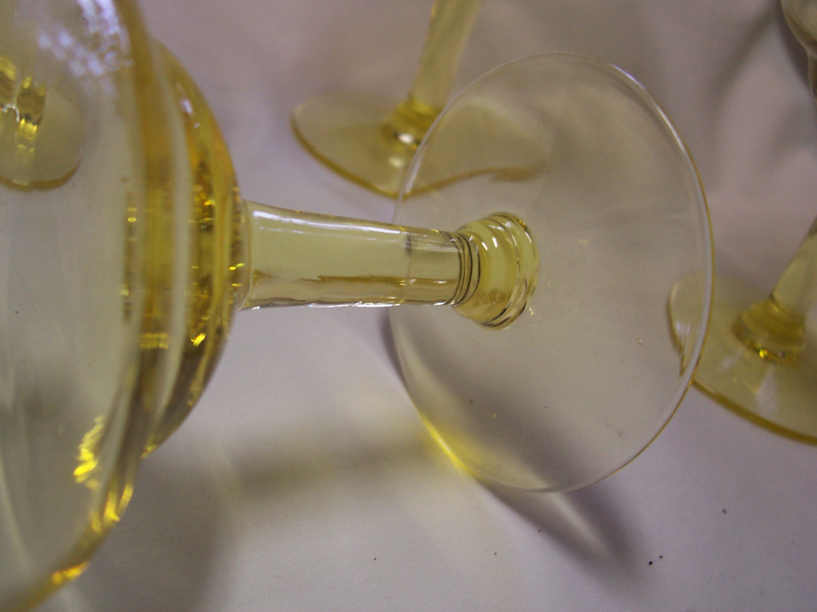 Yellow Champagne Stemmed Glasses Set of 3