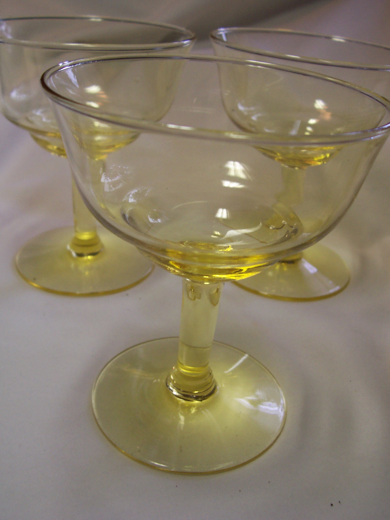 Yellow Champagne Stemmed Glasses Set of 3
