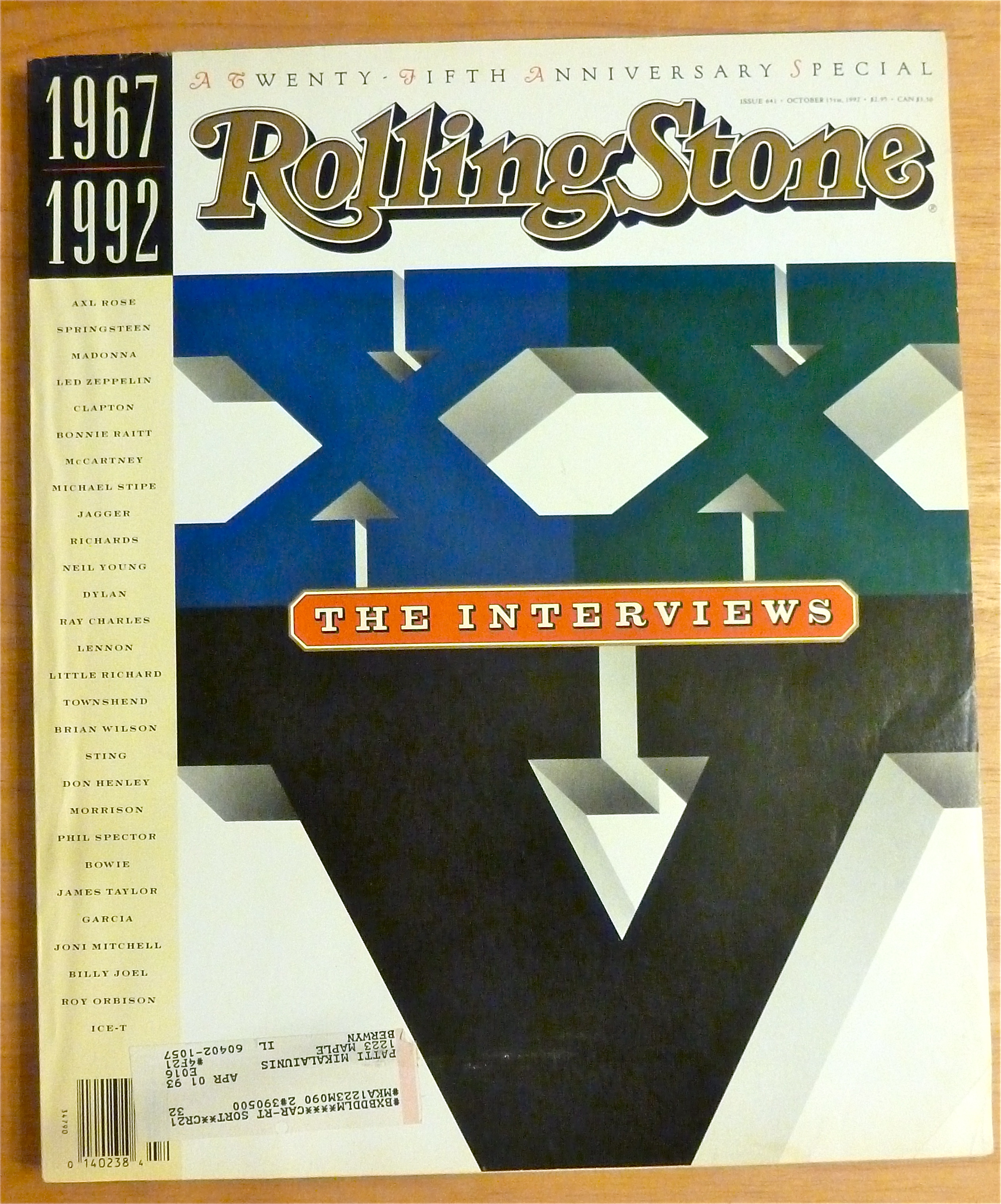 Rolling Stone-October 15, 1992-1967-1992 Interviews