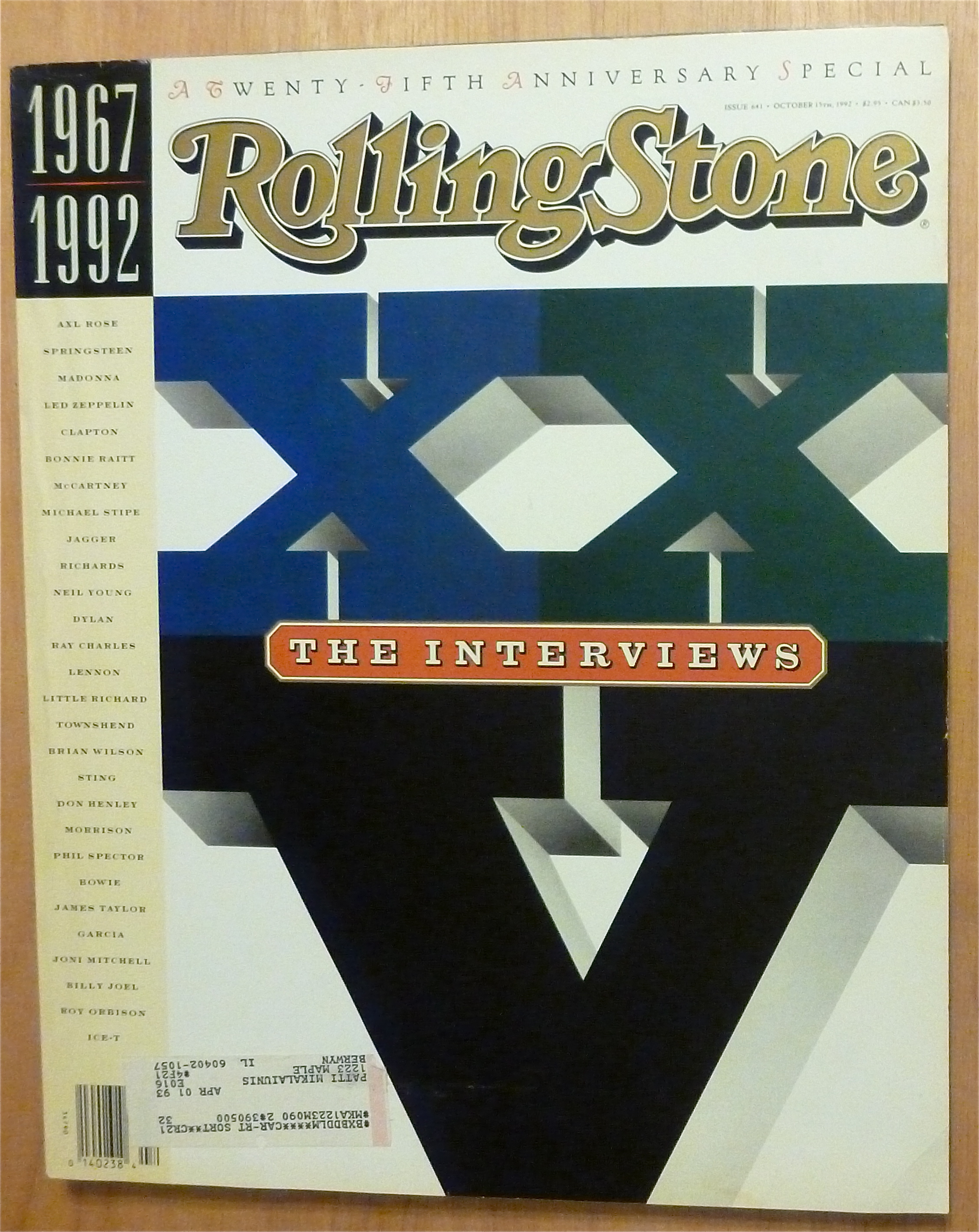 Rolling Stone-October 15, 1992-1967-1992 Interviews