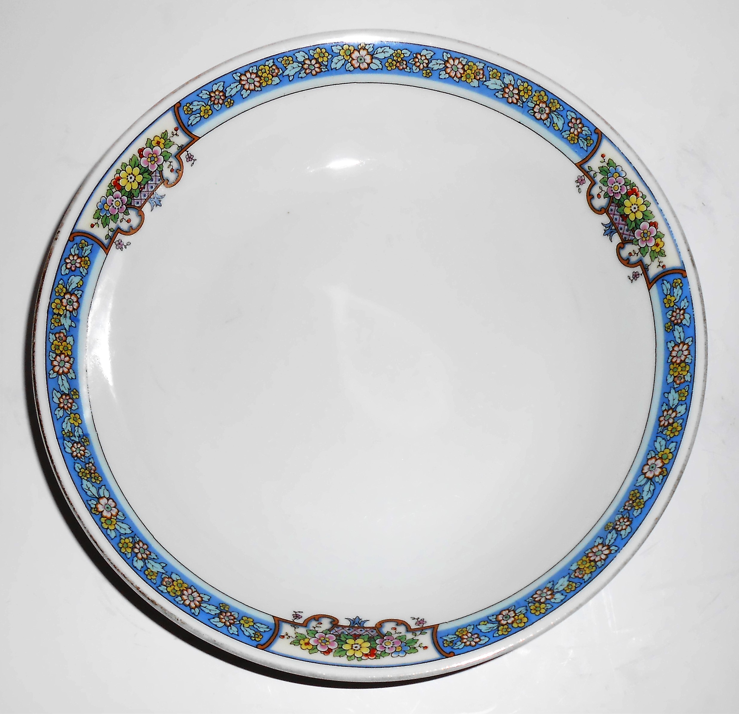 Thomas China Porcelain Trilby Floral w/Gold Blue Soup