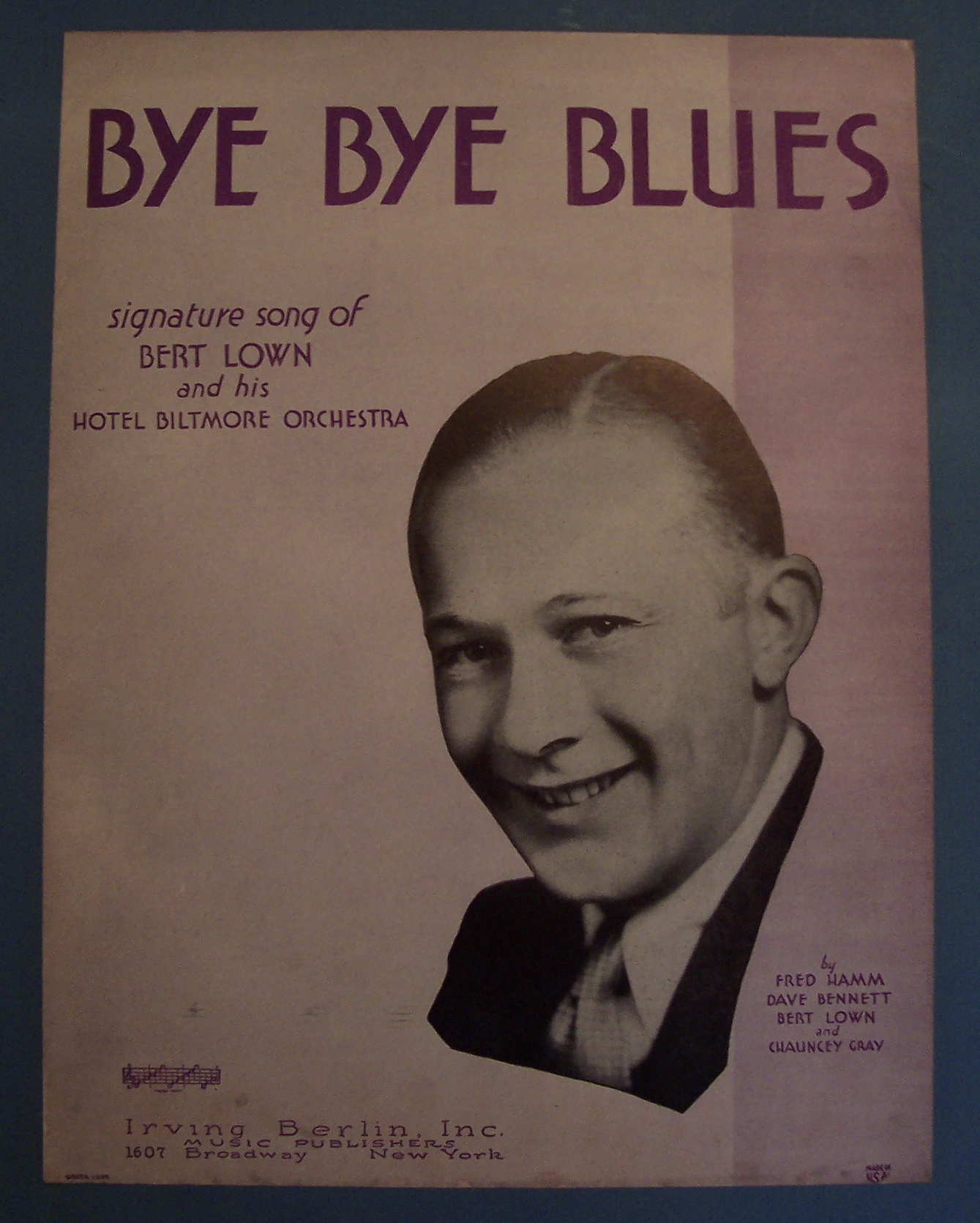 Sheet Music For 1930 Bye Bye Blues