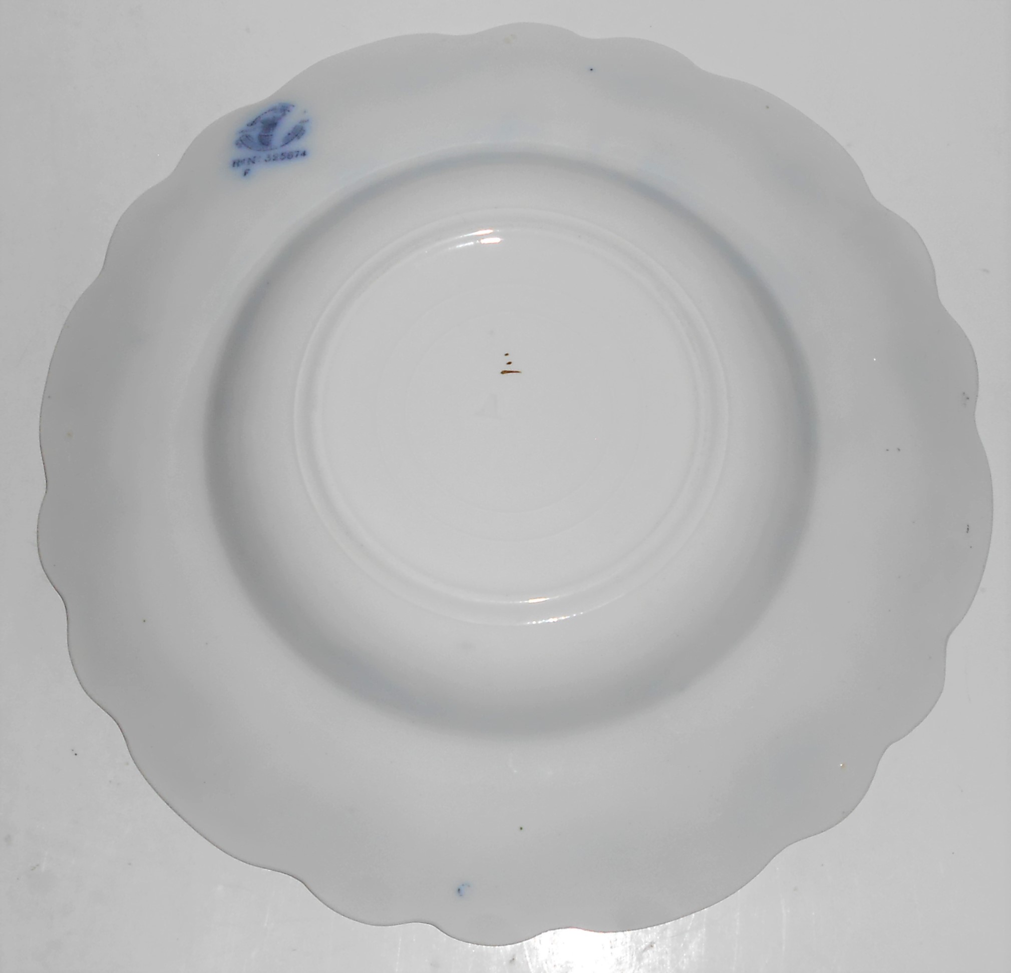 W.H. Grindley Flow Blue China Aldine Rimmed Soup Bowl
