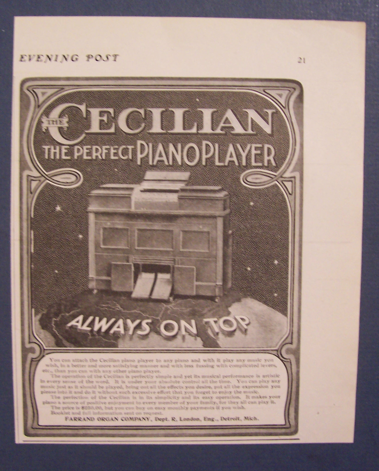 1904 Cecilian Piano Player