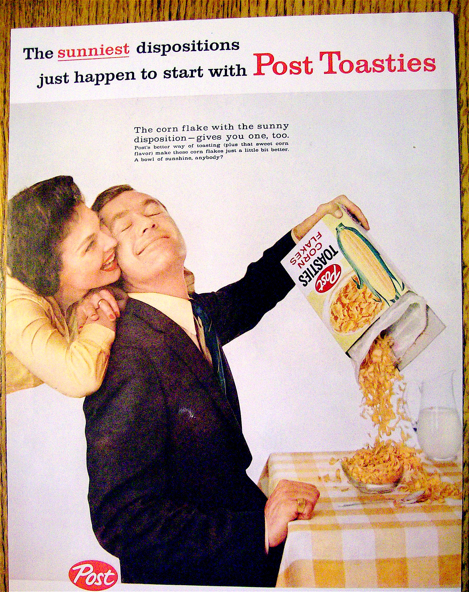 1959 Post Toasties with Man Pouring Cereal into Bowl