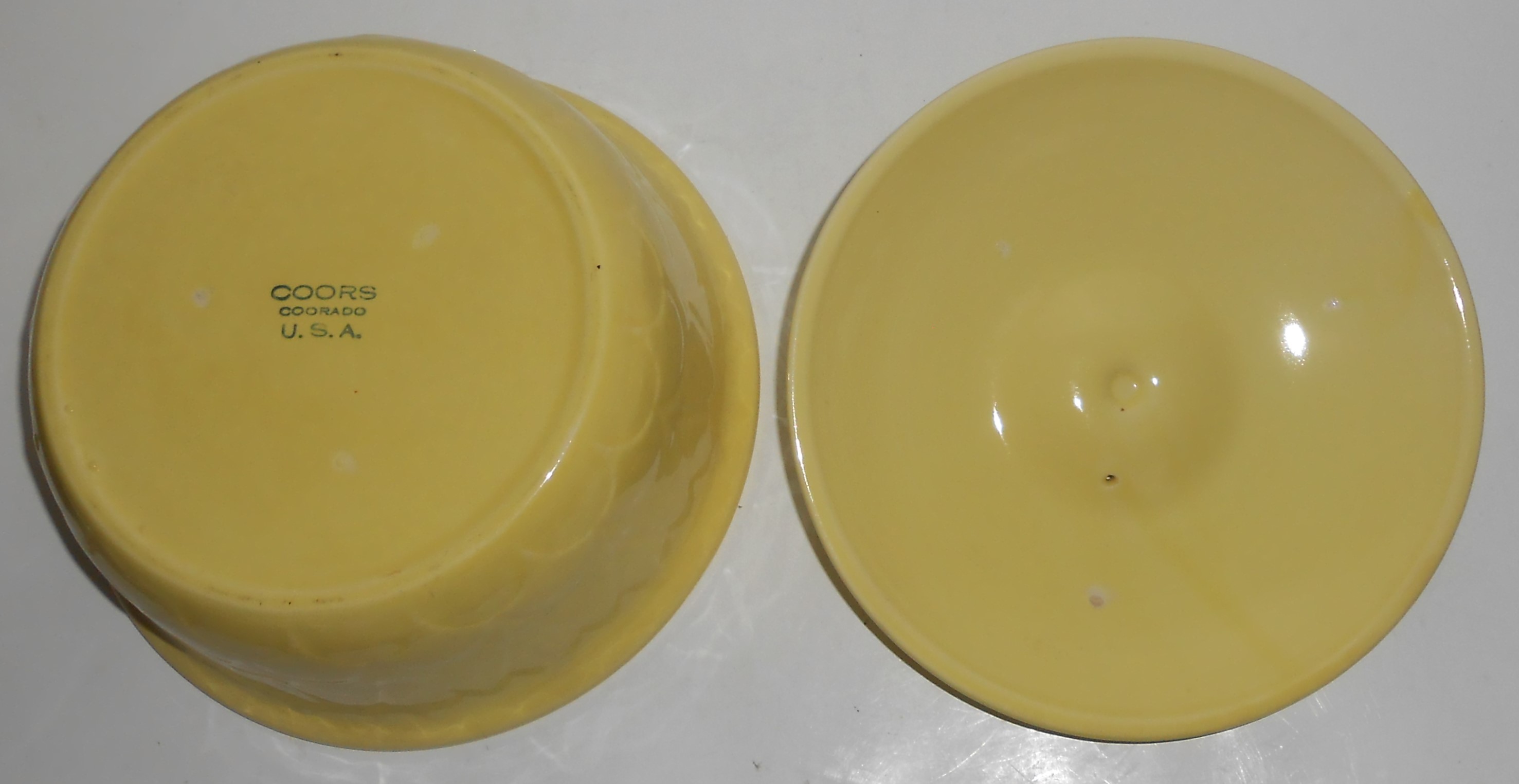Coors Pottery Coorado Yellow Straight Casserole w/Lid