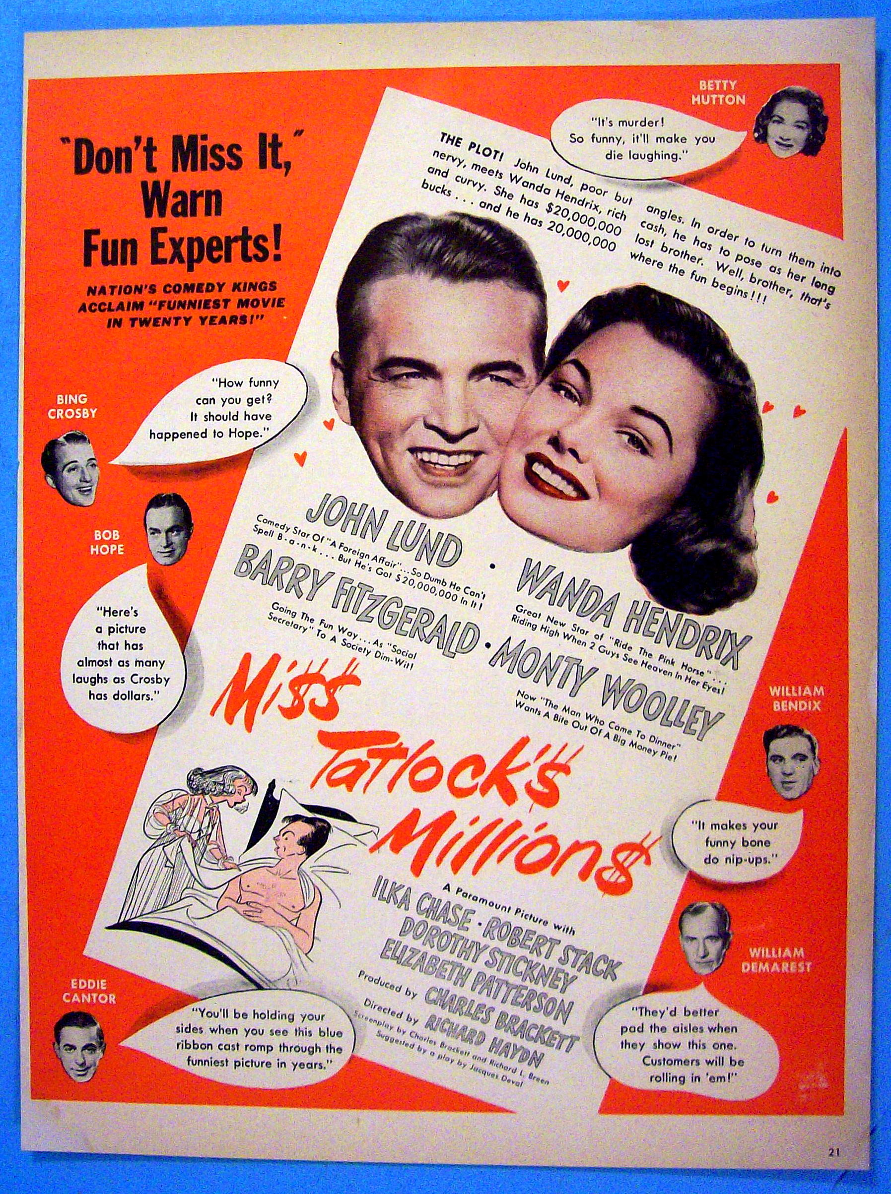 1948 Miss Tatlock's Millions with John Lund