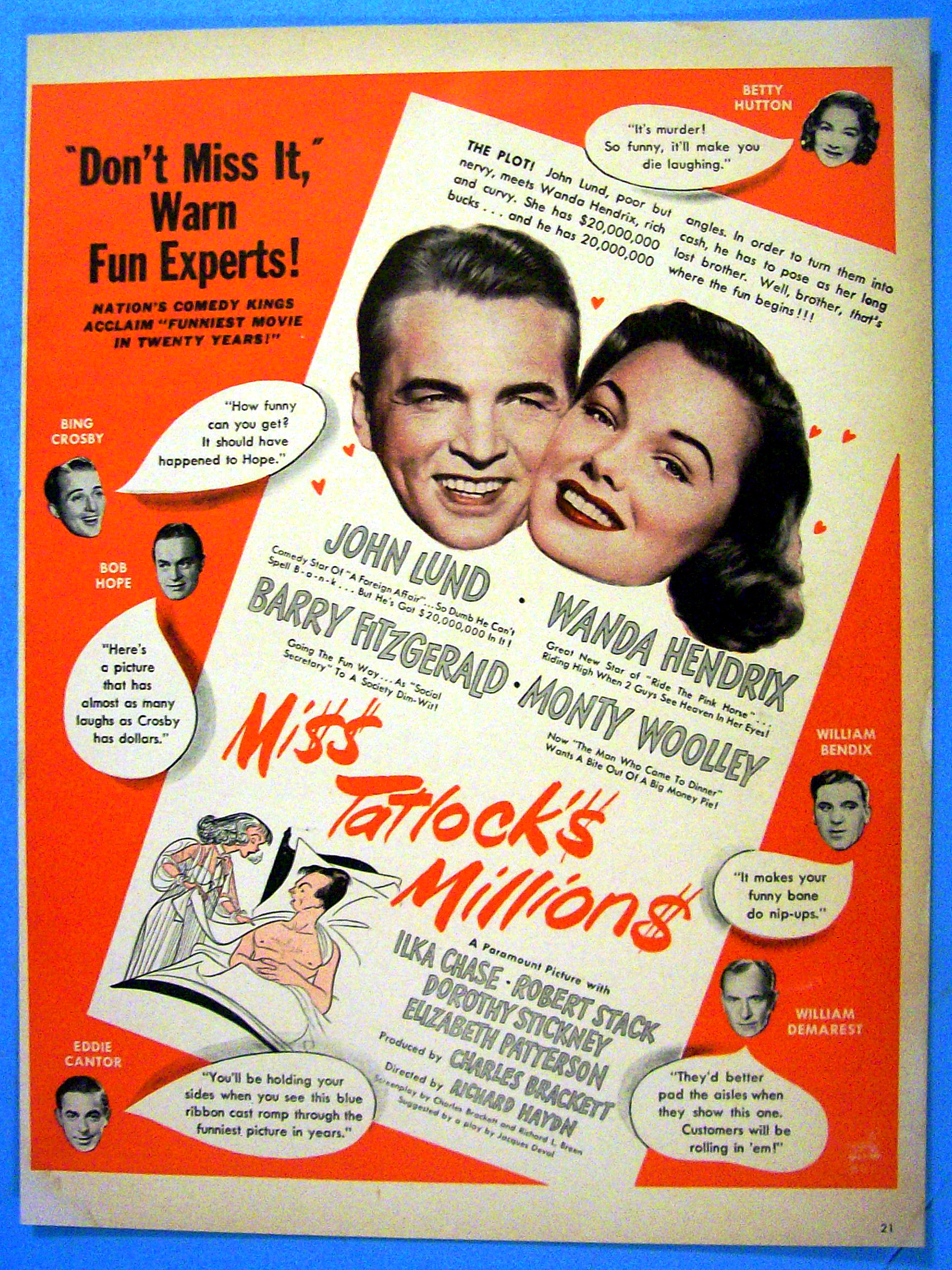 1948 Miss Tatlock's Millions with John Lund