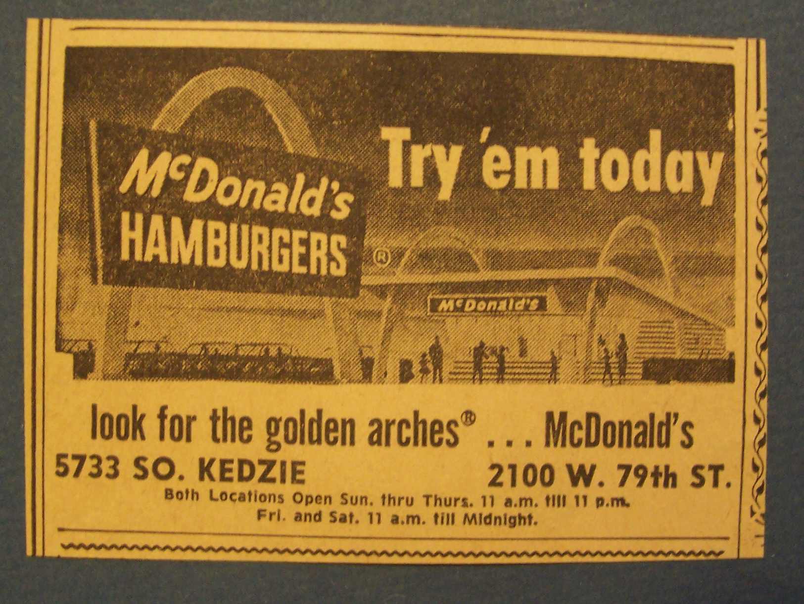 1966 Mc Donald's Hamburgers