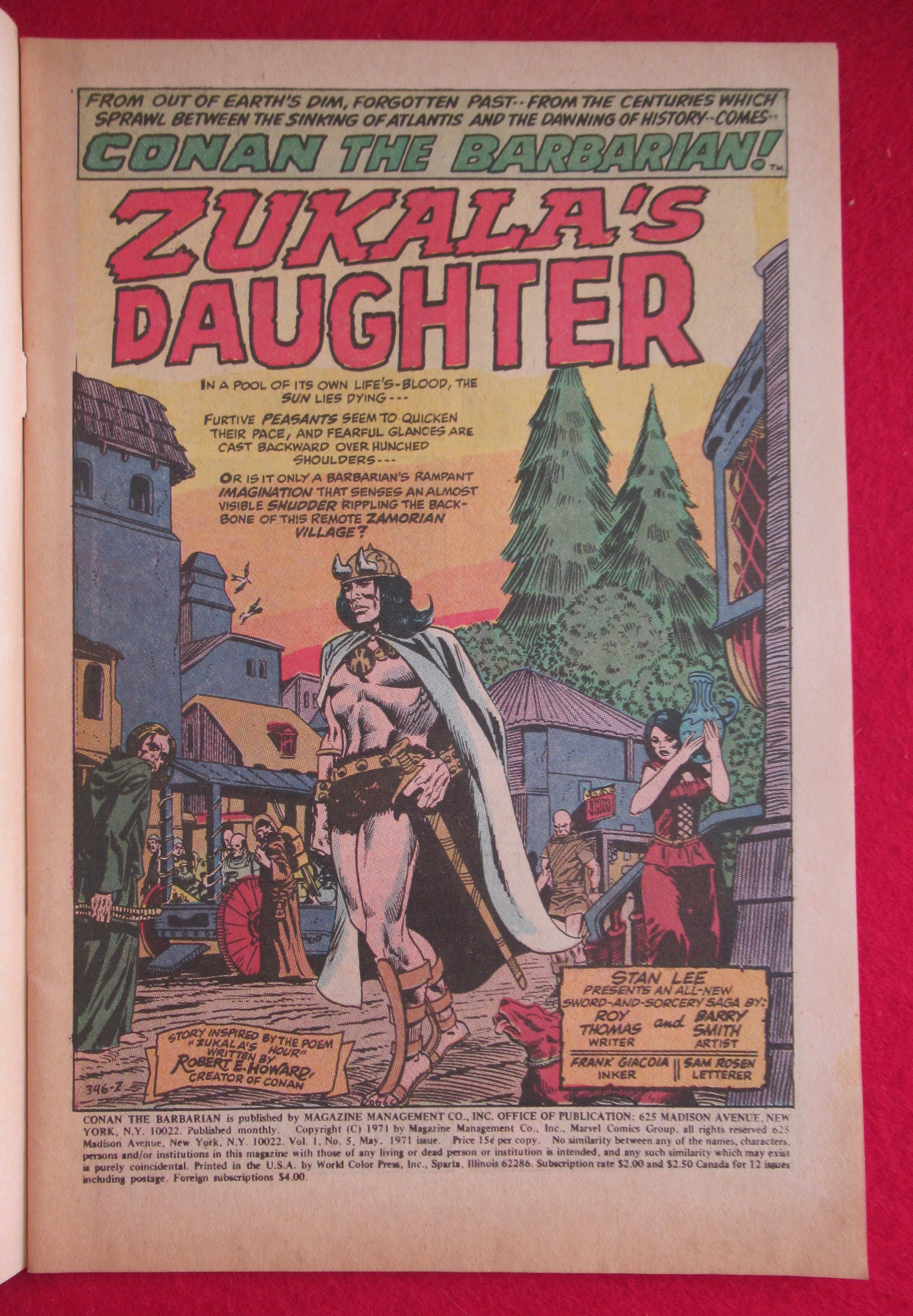 Conan The Barbarian Comic May 1971 Zukala's Daughter