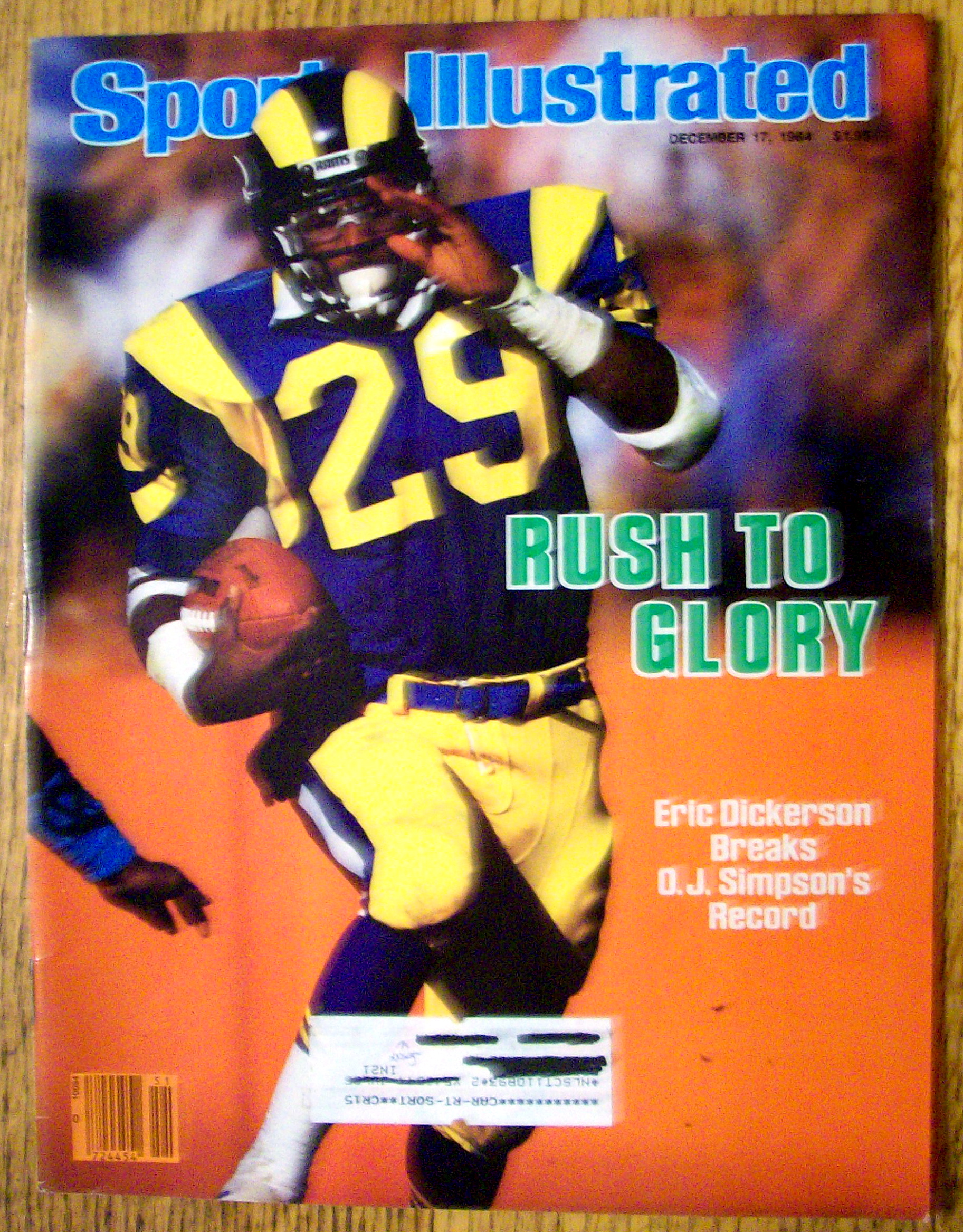 Sports Illustrated Magazine-December 17, 1984-Dickerson