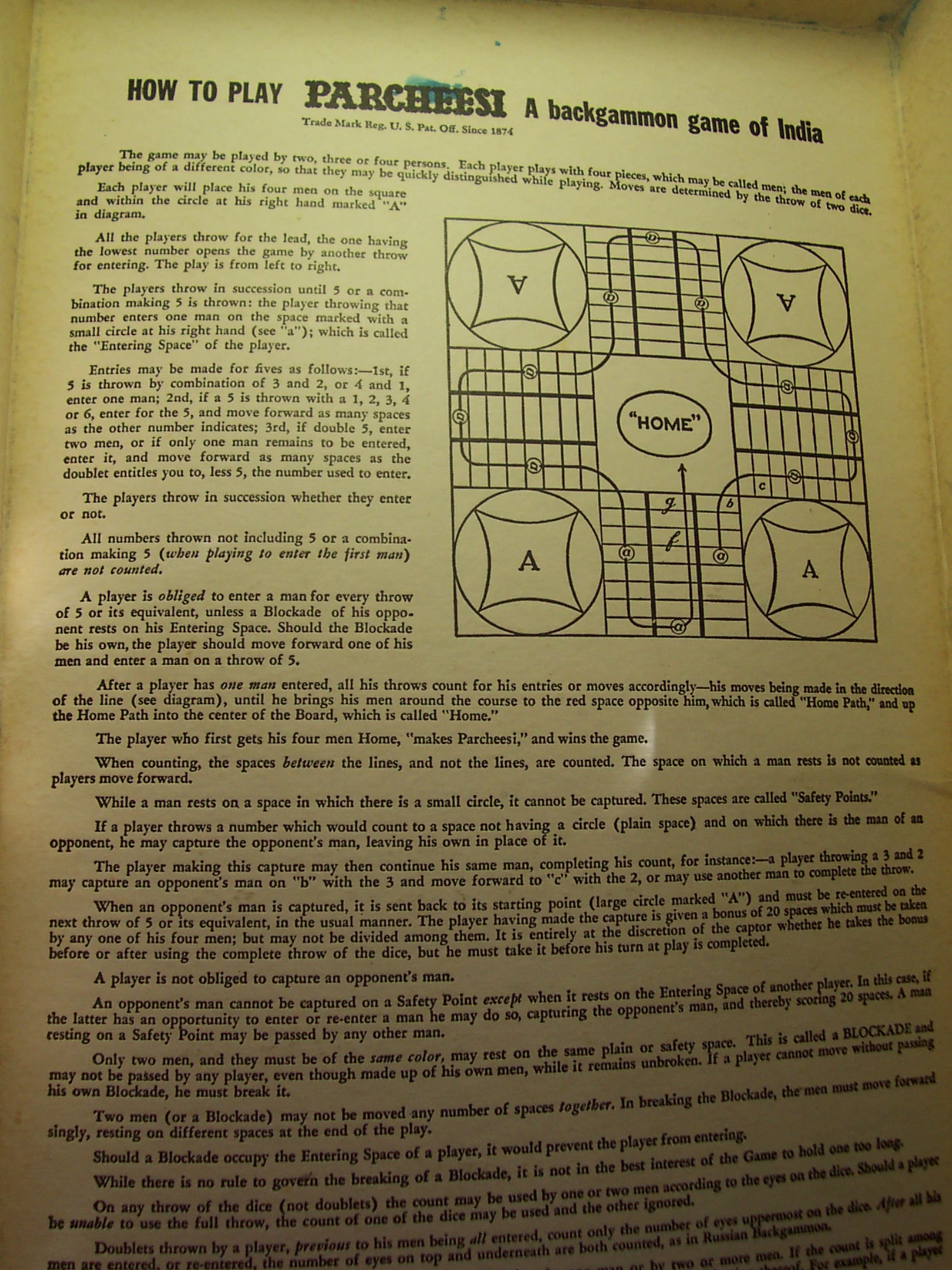 Parcheesi Game Selchow Righter 1964