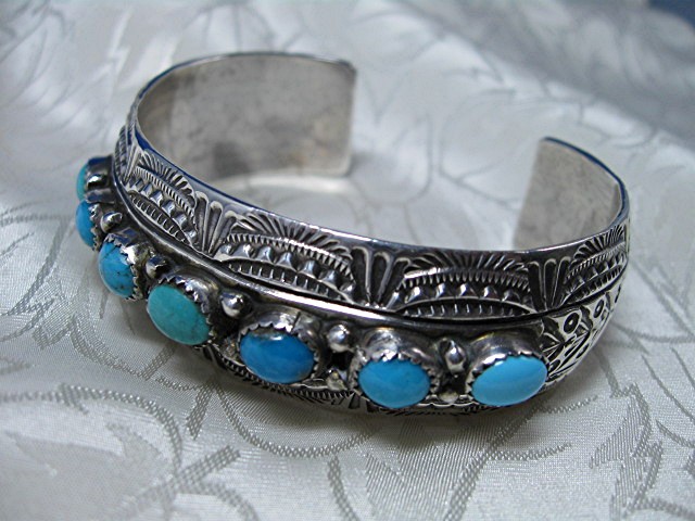 Native American BRYANT WAATSA Sterling Silver Turquoise