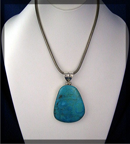 Pendant Turquoise Sterling Silver Large