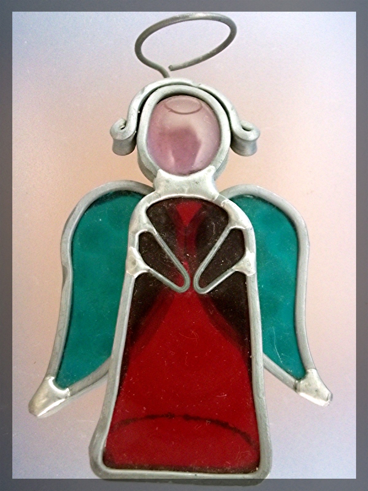 Christmas tree ornament stained glass leaded Angel