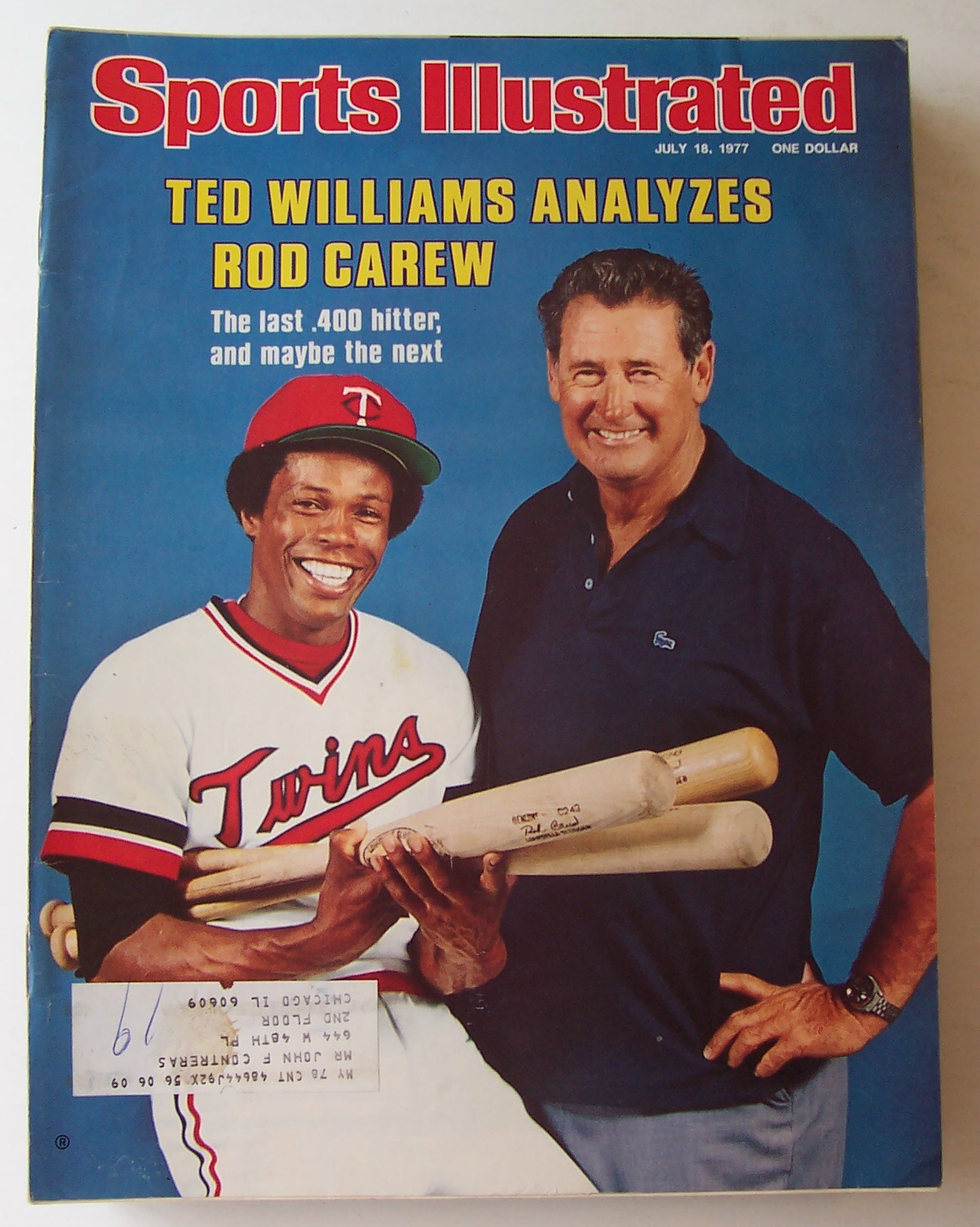 Sports Illustrated Magazine July 18,1977 Williams/Carew