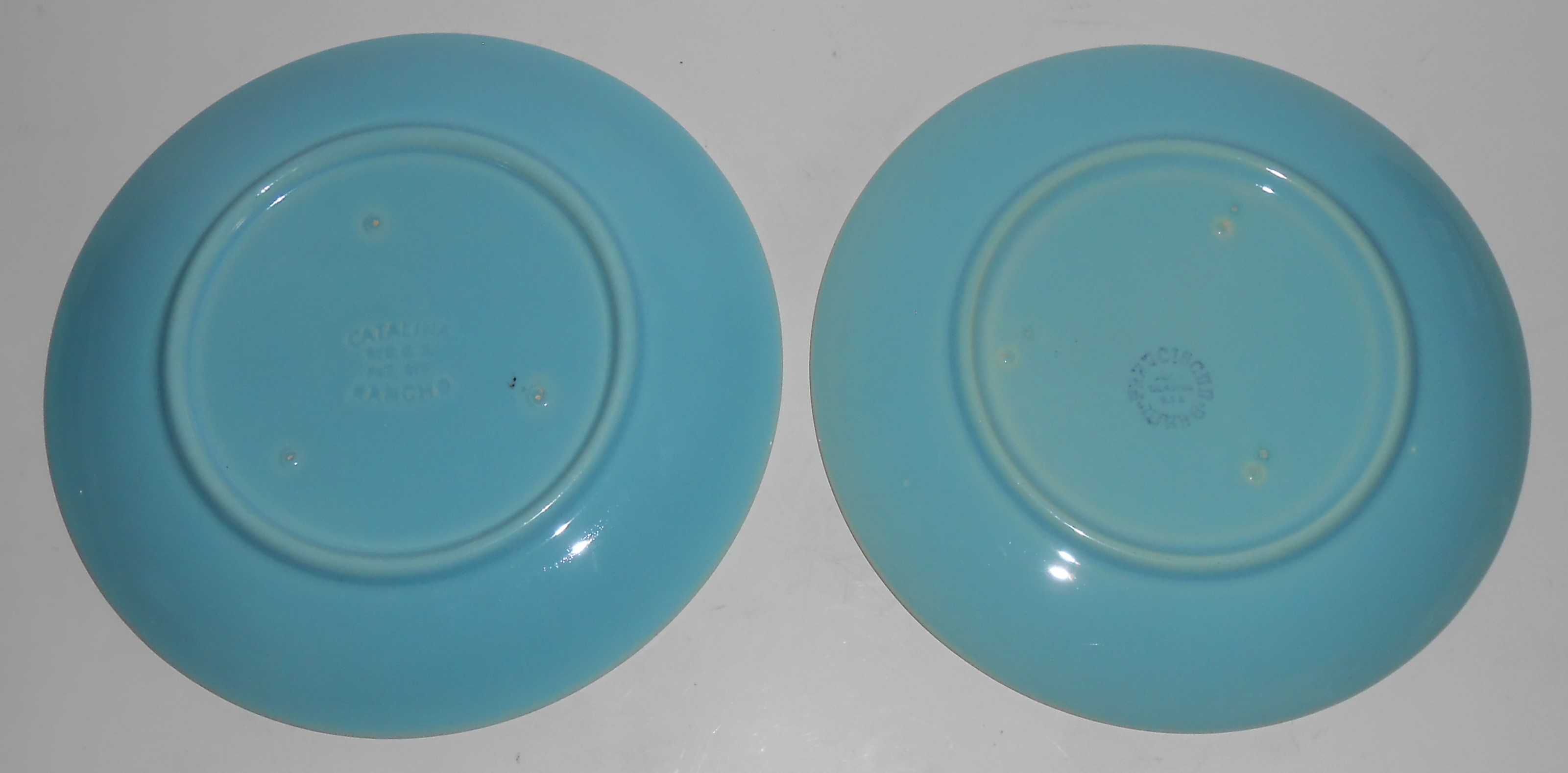 Catalina Pottery Rancho Ware Gloss Turquoise Dessert Pl