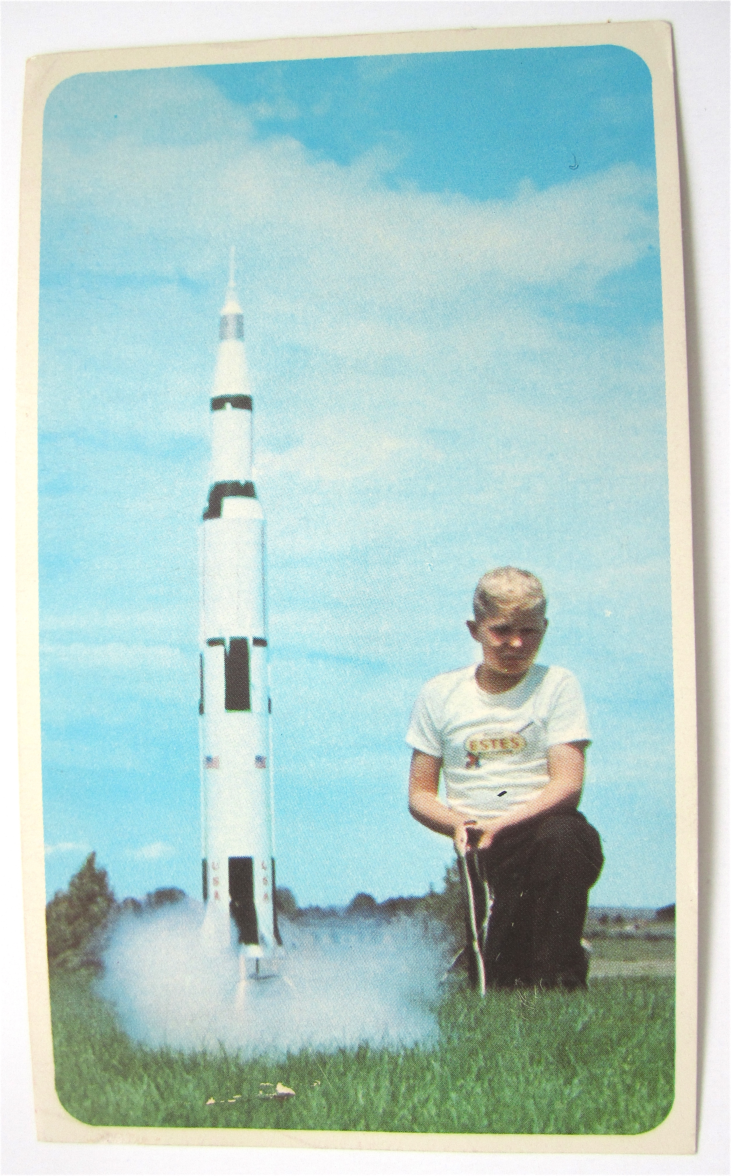 Boy Launching Rocket Postcard