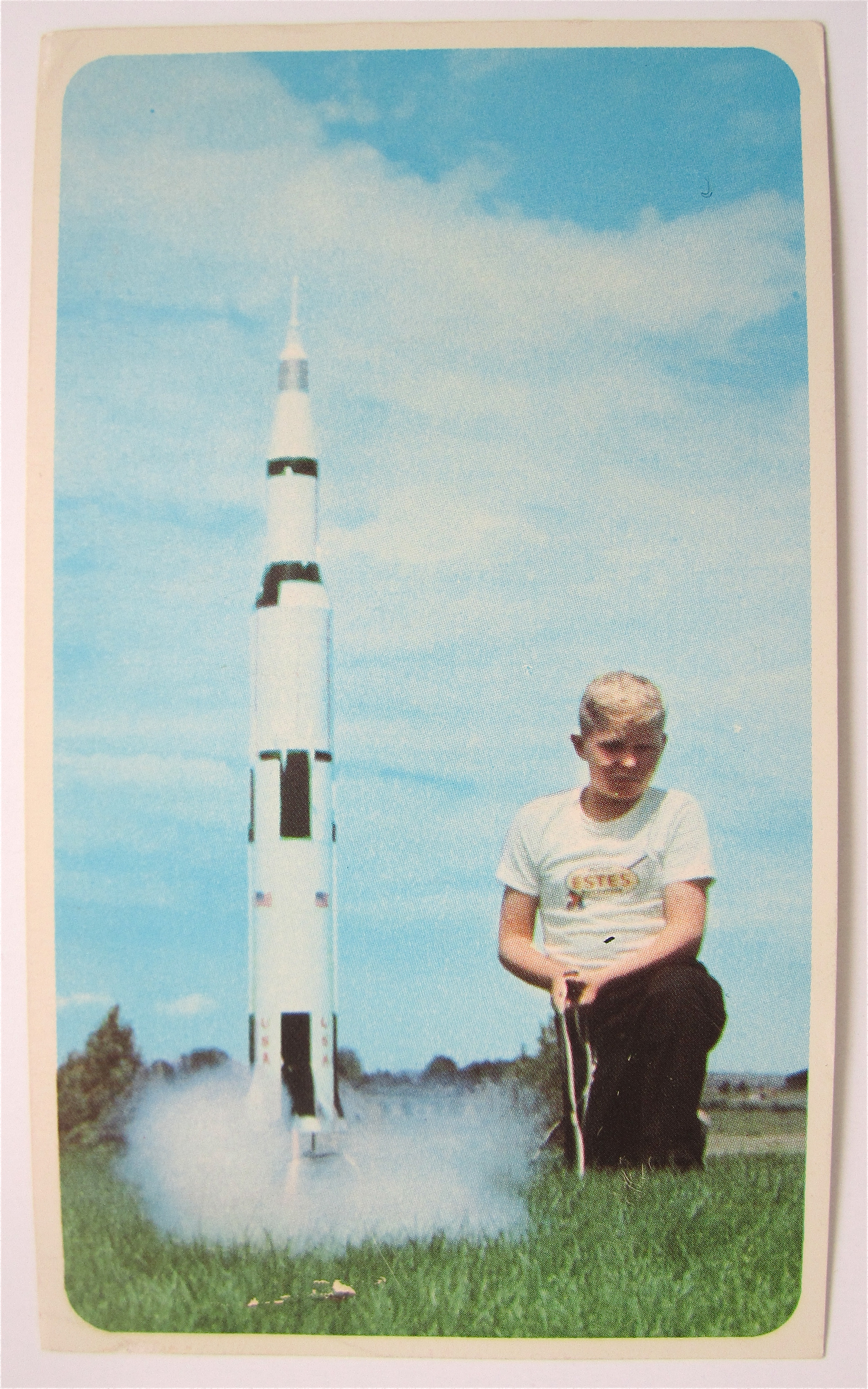 Boy Launching Rocket Postcard