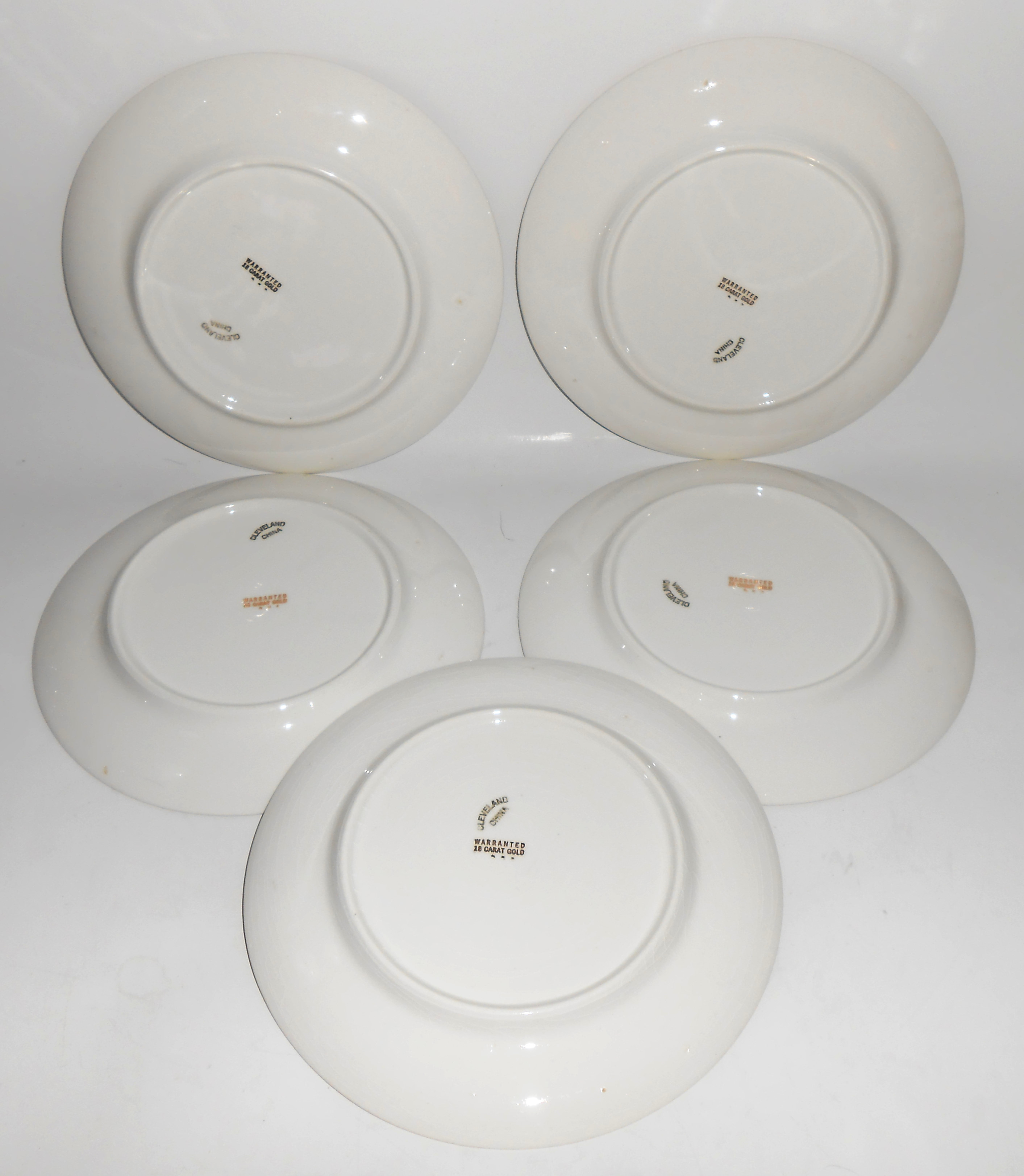 Cleveland China Gold Band Set/5 Dessert Plates