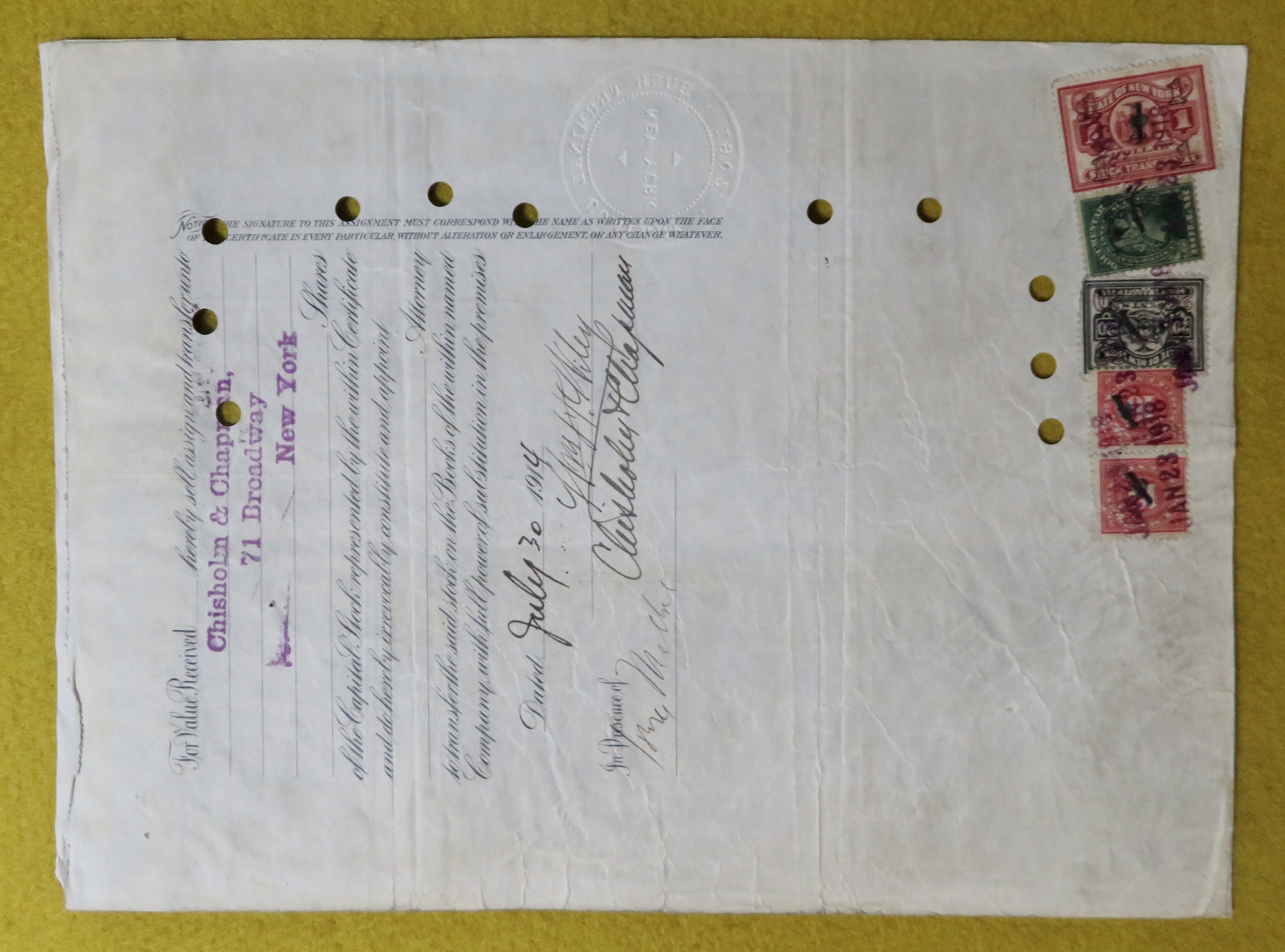 Bush Terminal Company Stock Certificate May 9, 1912