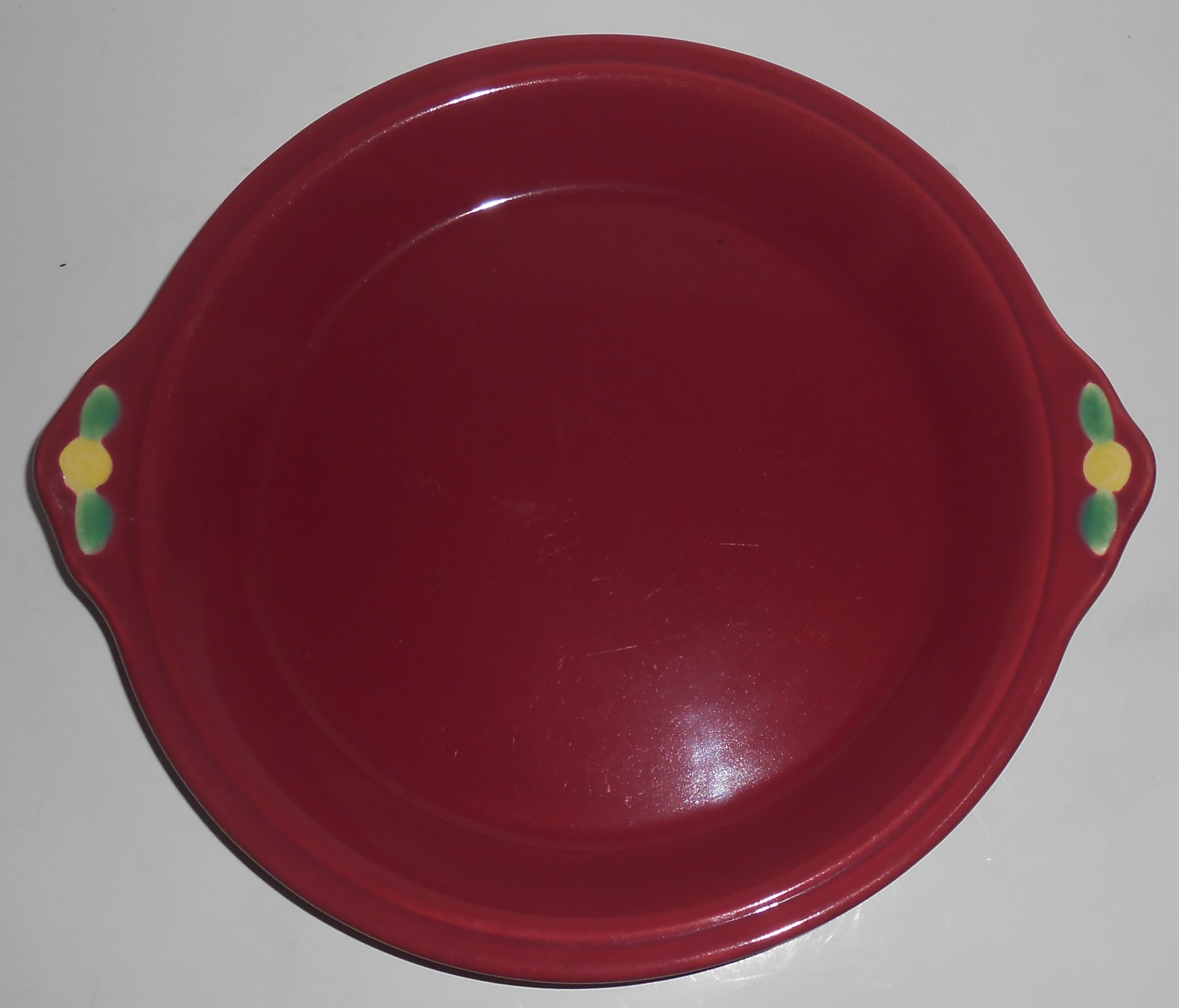 Coors Pottery Rosebud Red Pie Plate Robert Schneider Co
