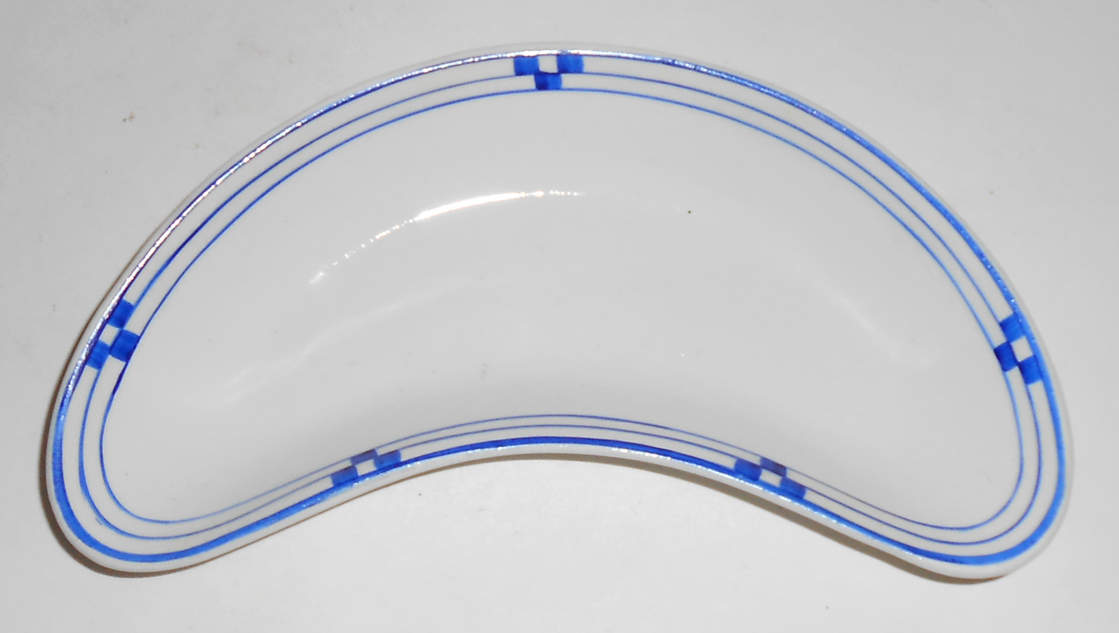 Edwin Knowles China Cobalt Deco Checker Bone Plate!