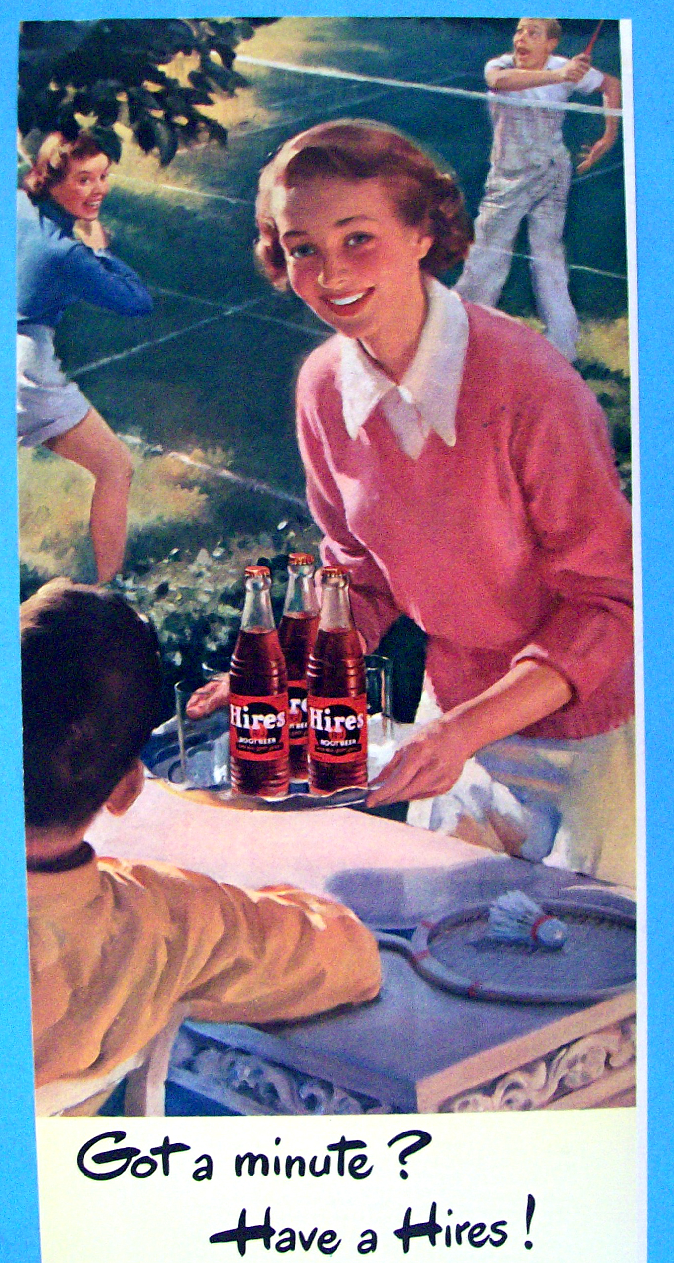 1949 Hires Root Beer w/Woman Carrying Tray of Root Beer