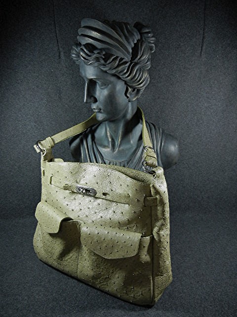 Cape Cobre Ostrich Leather Green Bag