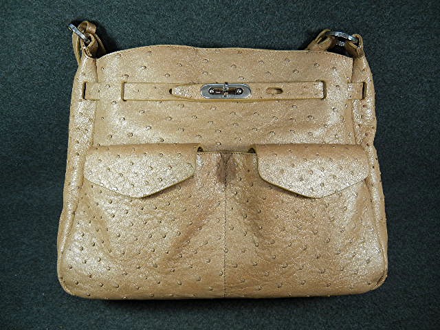 Cape Cobre Ostrich Leather Green Bag