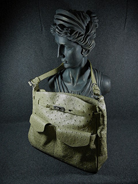 Cape Cobre Ostrich Leather Green Bag