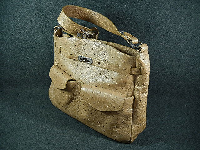 Cape Cobre Ostrich Leather Green Bag