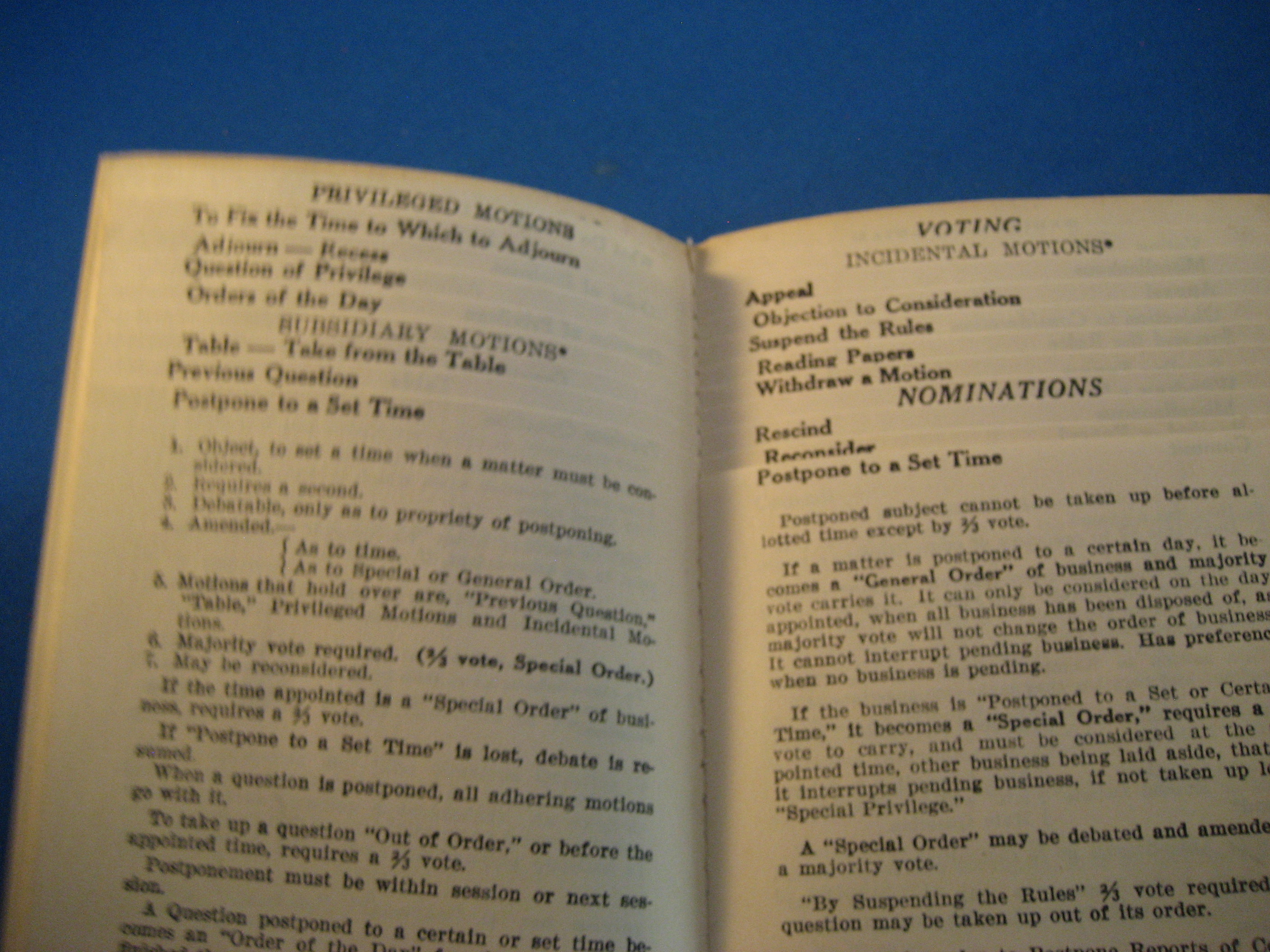 Parliamentary Law at a Glance Book